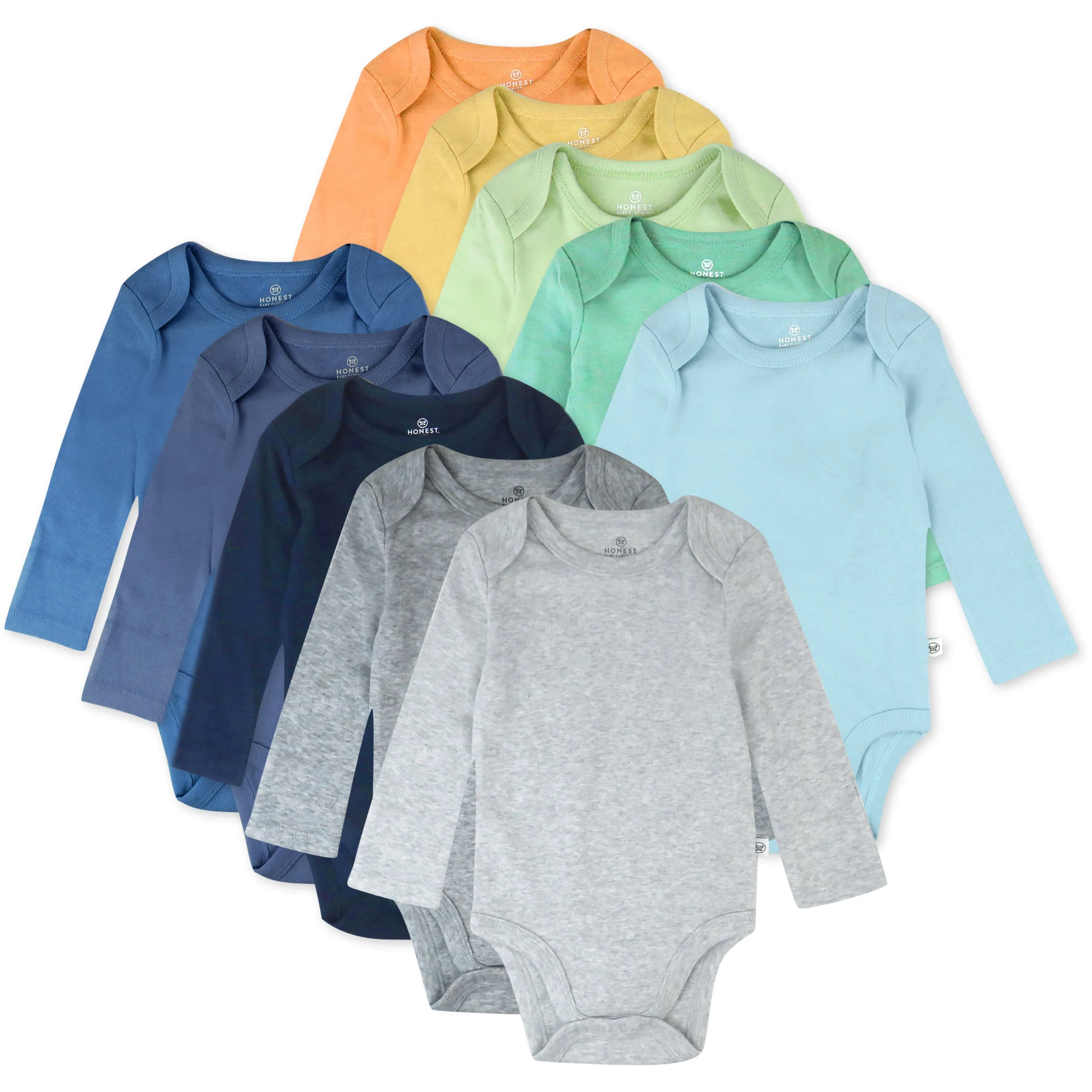 10-Pack Organic Cotton Long Sleeve Bodysuits