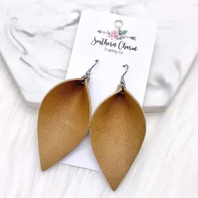 2.5 Distressed Camel Riviera Petal Earrings