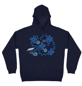 Adults Cozy Hoodie - On Walkabout Blue By Karen Taylor