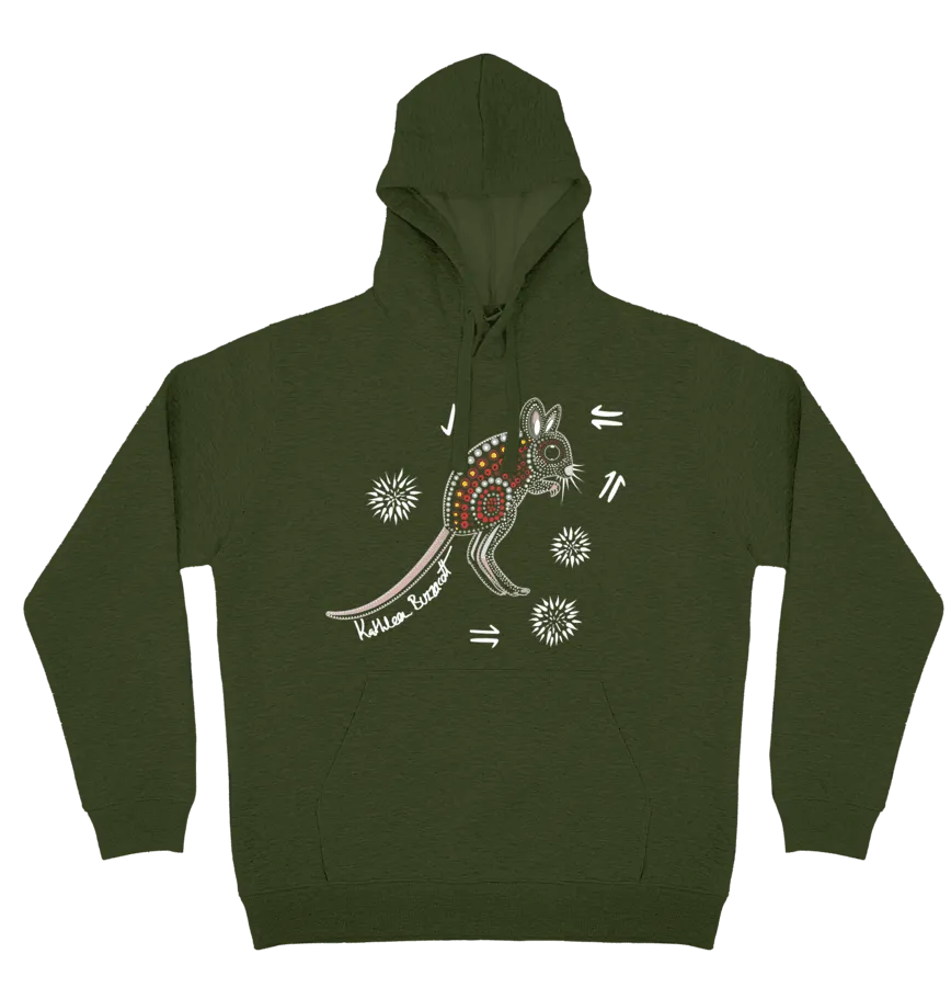 Adults Cozy Hoodie - Spinifex Hopping Mouse By Kathleen Buzzacott