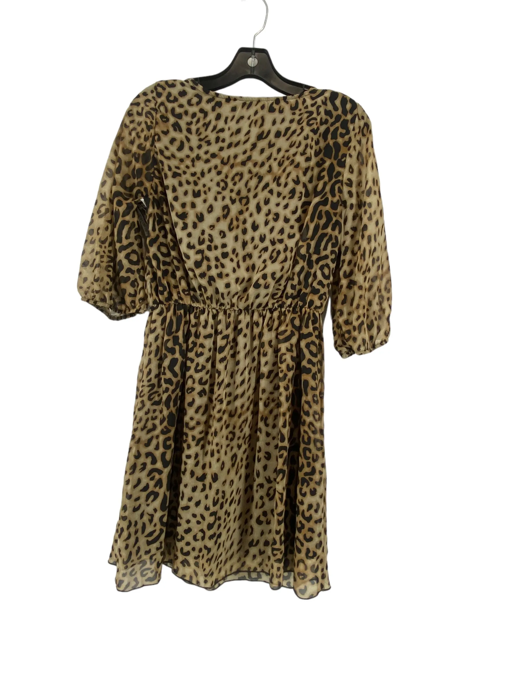 Animal Print Dress Casual Short Espresso, Size M