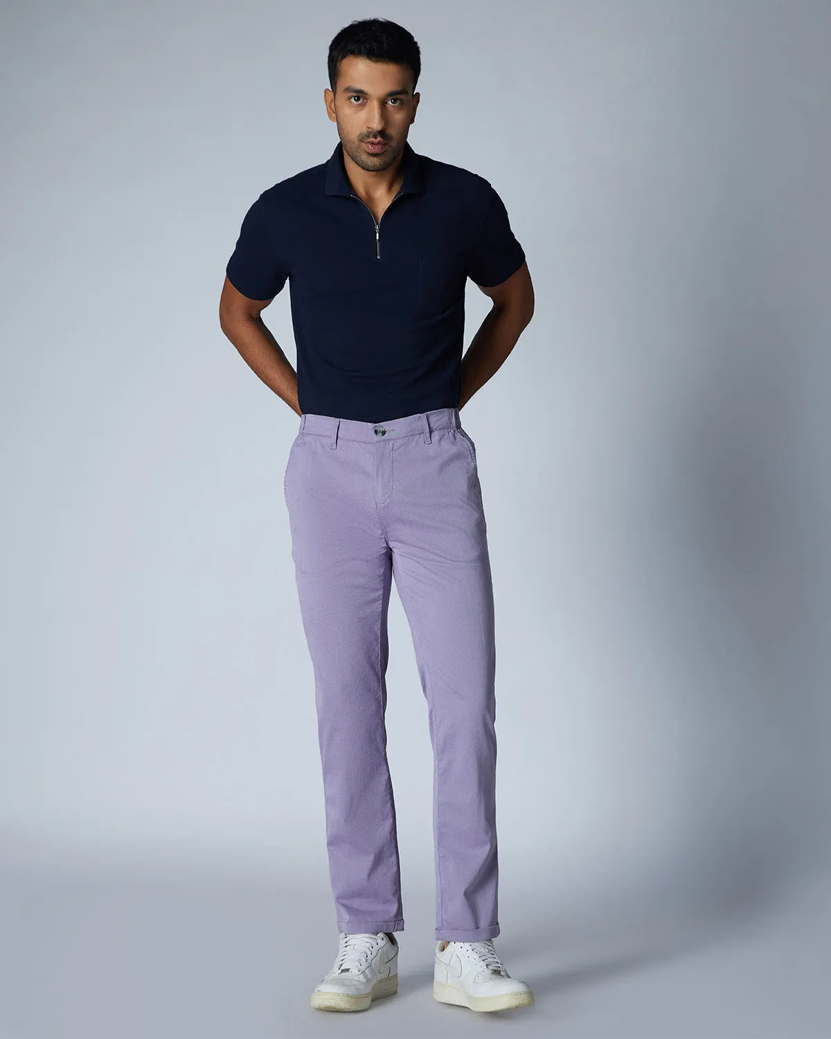 Aurora Casual Stretch Chinos - Purple