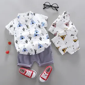 Baby Boys Blue Teepee Summer Casual Clothing Set