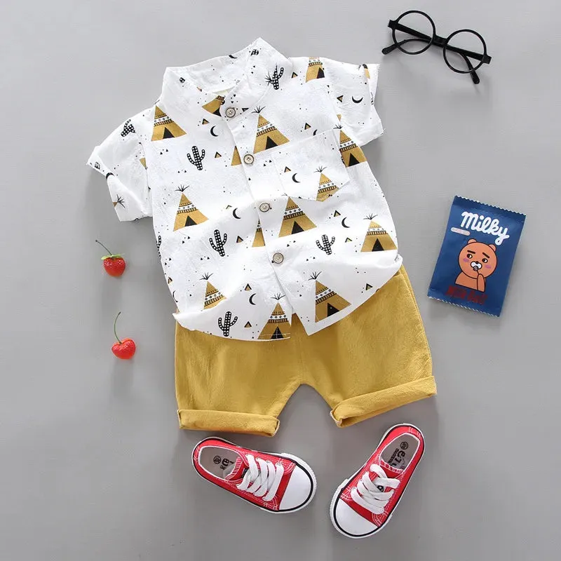 Baby Boys Blue Teepee Summer Casual Clothing Set