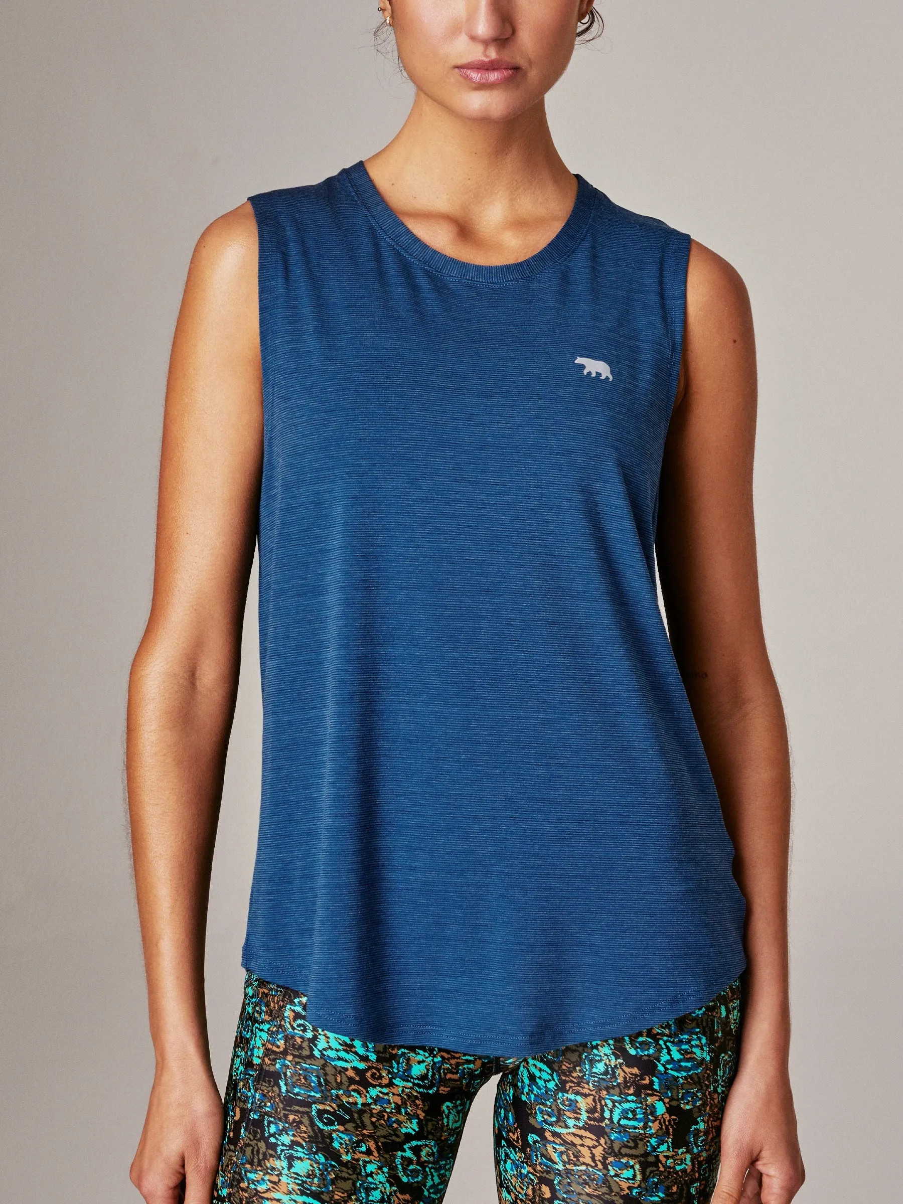 Barely Distressed Muscle Tank - Peacock