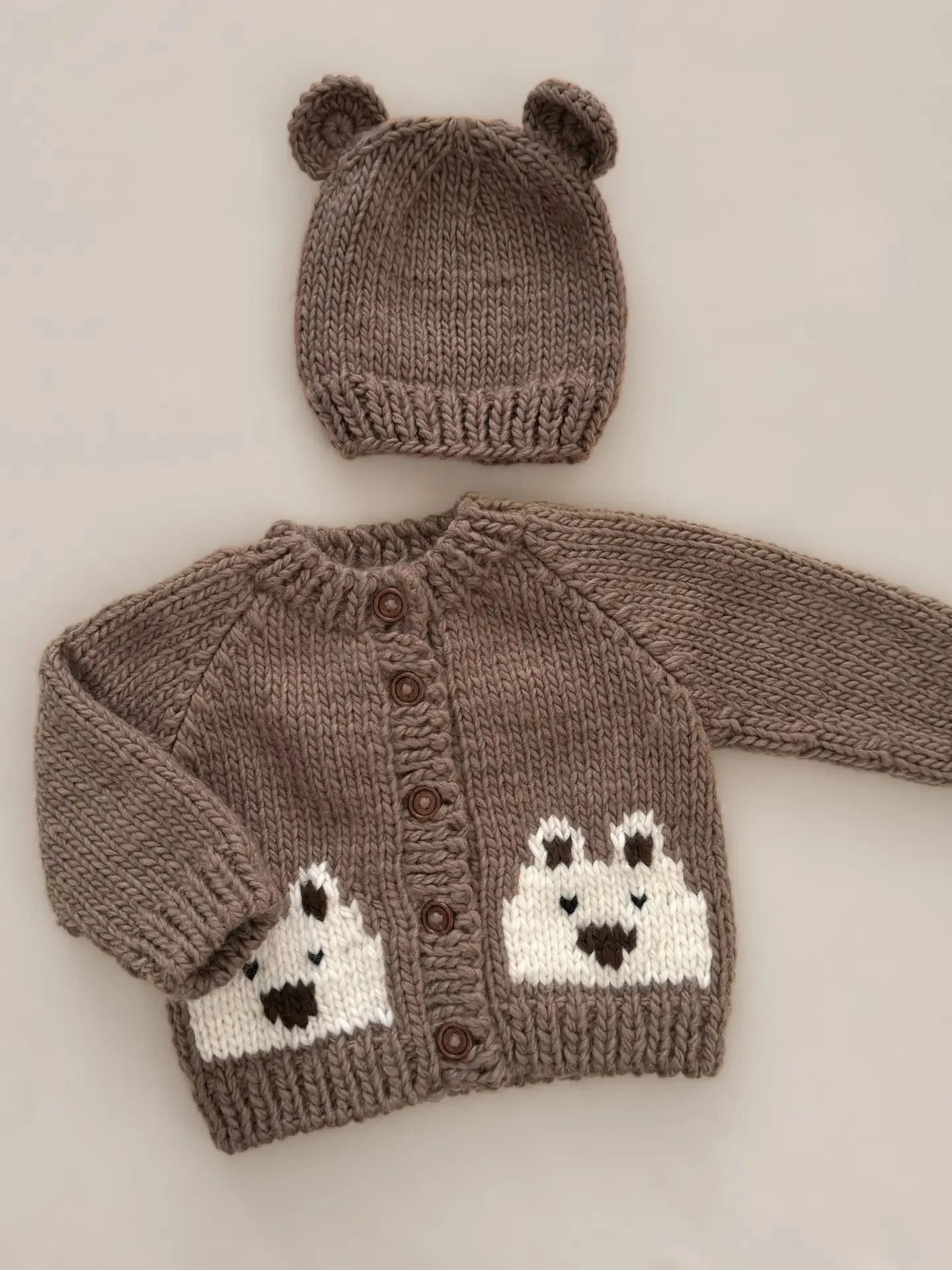 Bear Cardigan Sweater - Tan