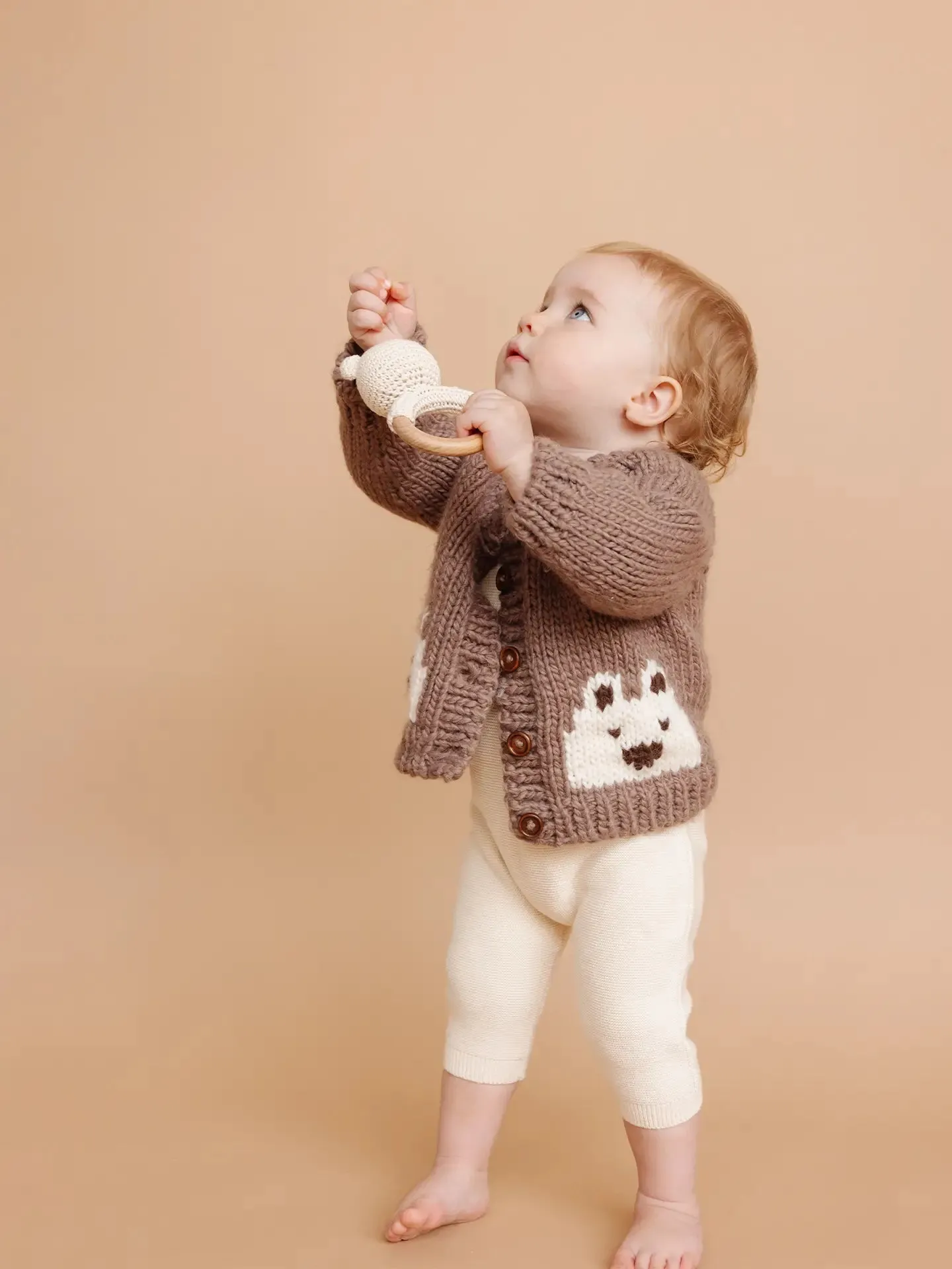 Bear Cardigan Sweater - Tan