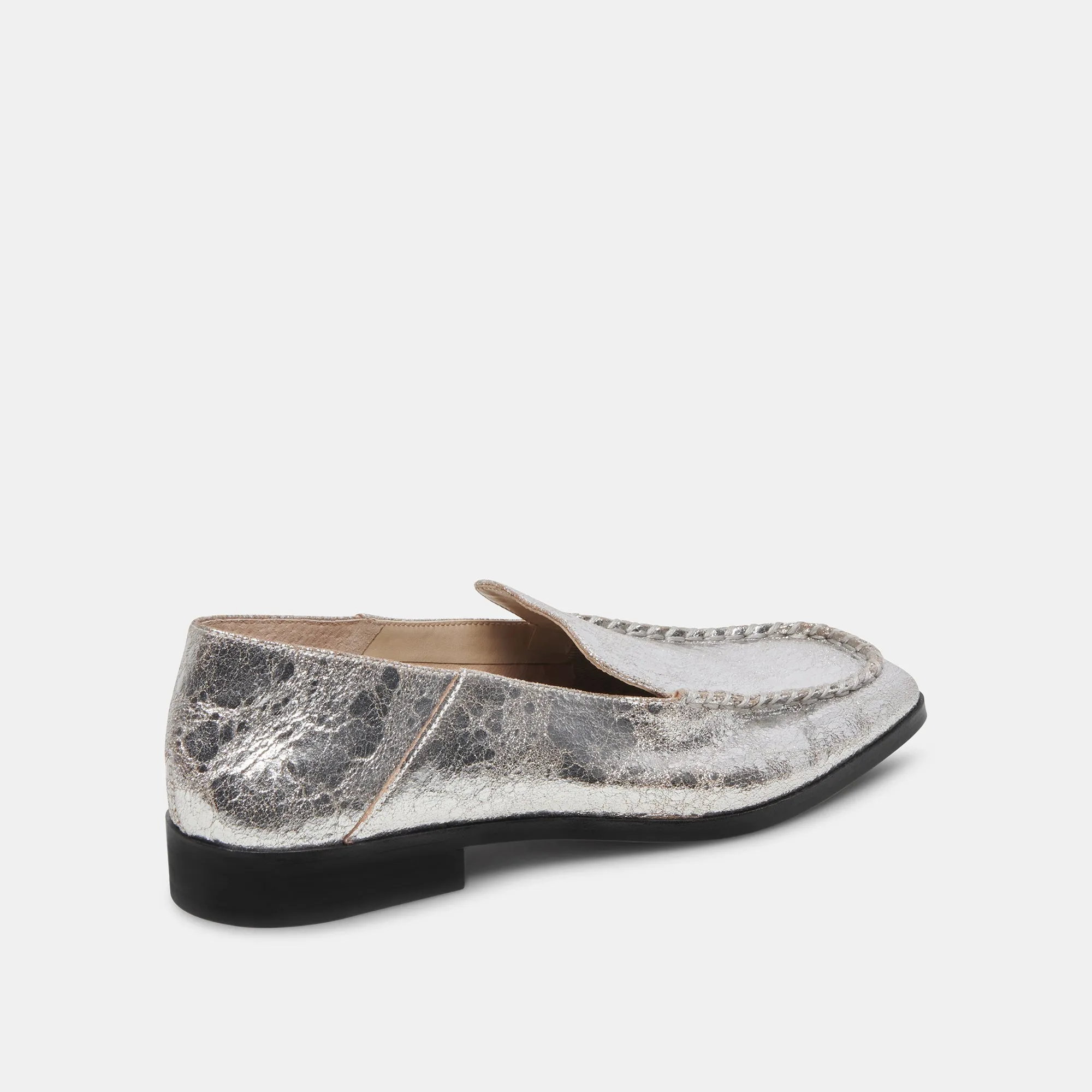 BENY WIDE FLATS SILVER DISTRESSED LEATHER