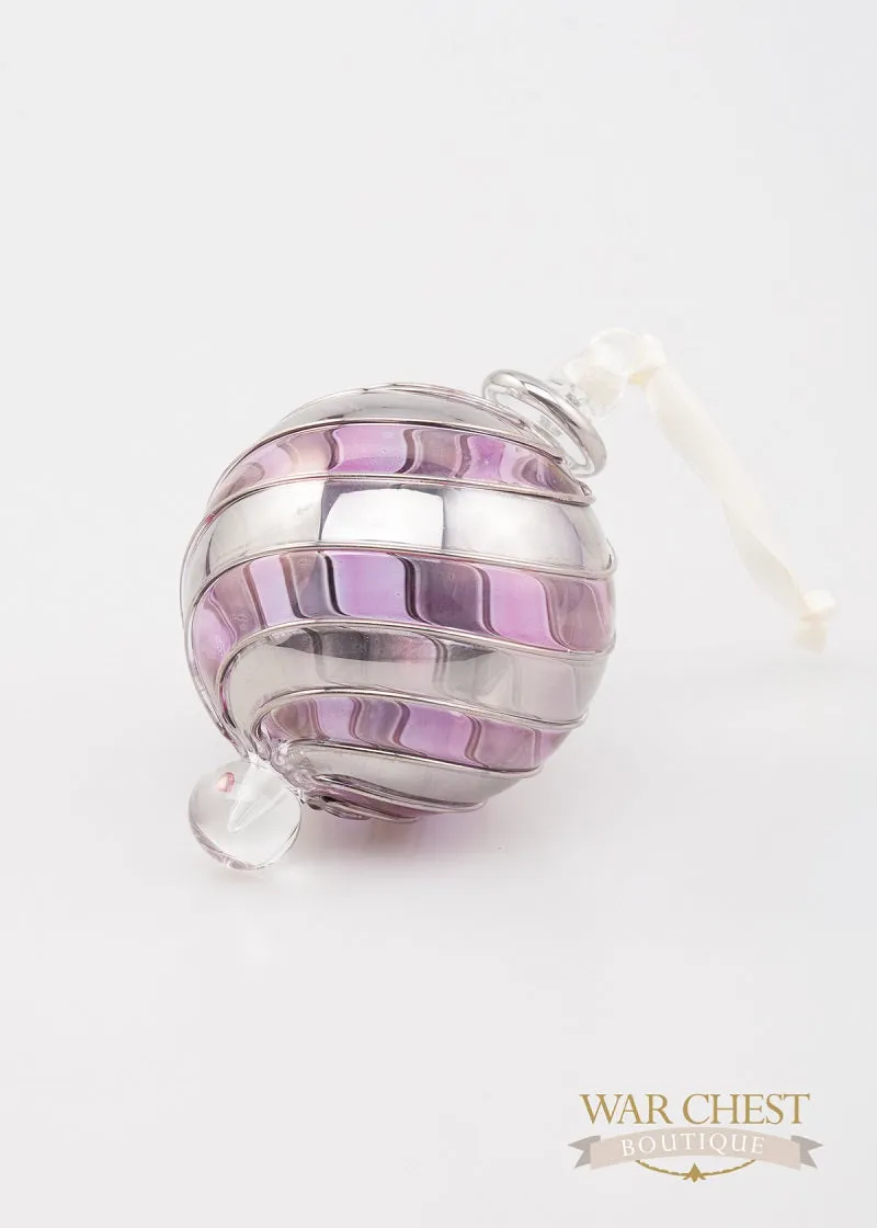 Beribboned Purple & Silver Ornament