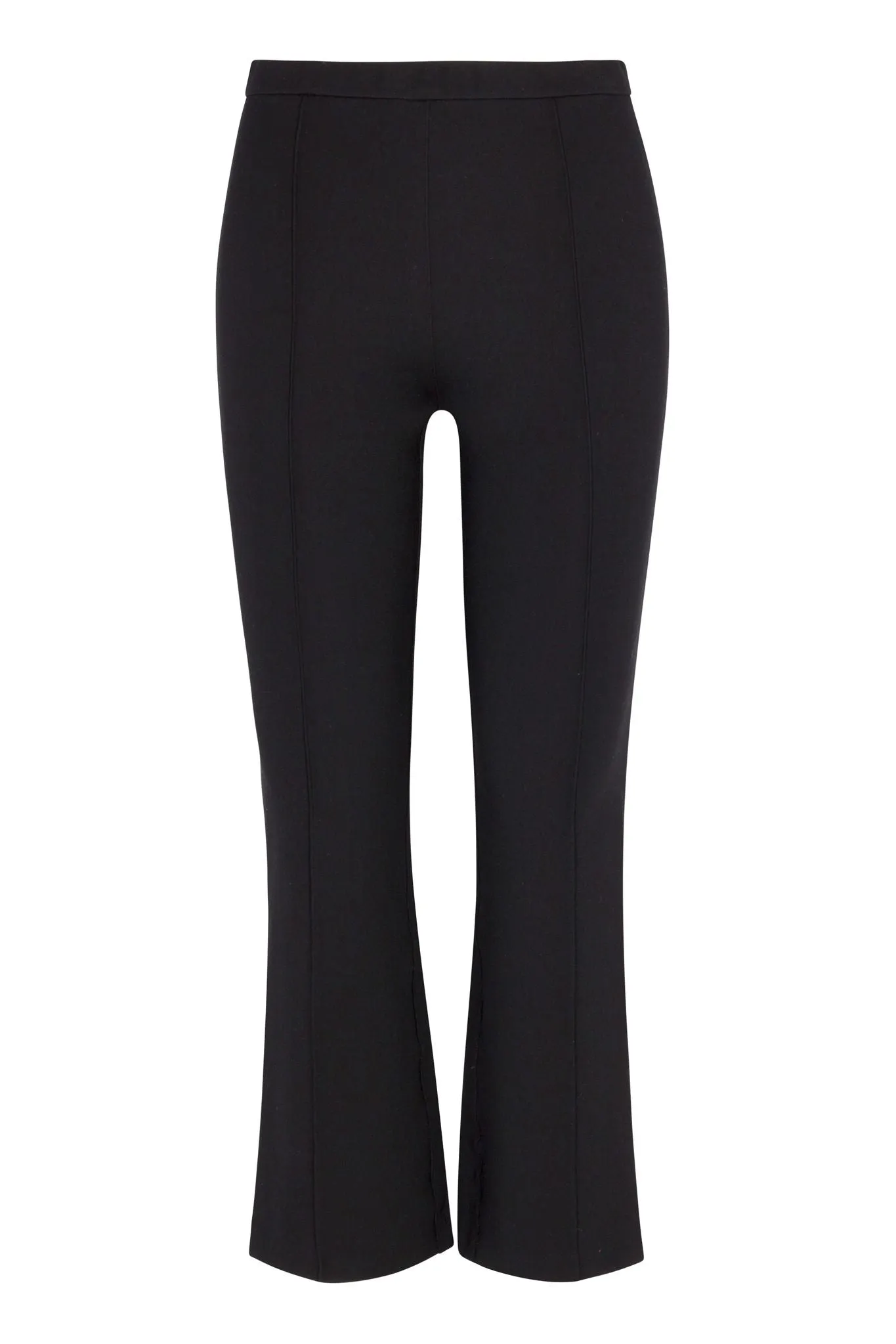 Black Casanova Ankle Flare Pants with Pintucks