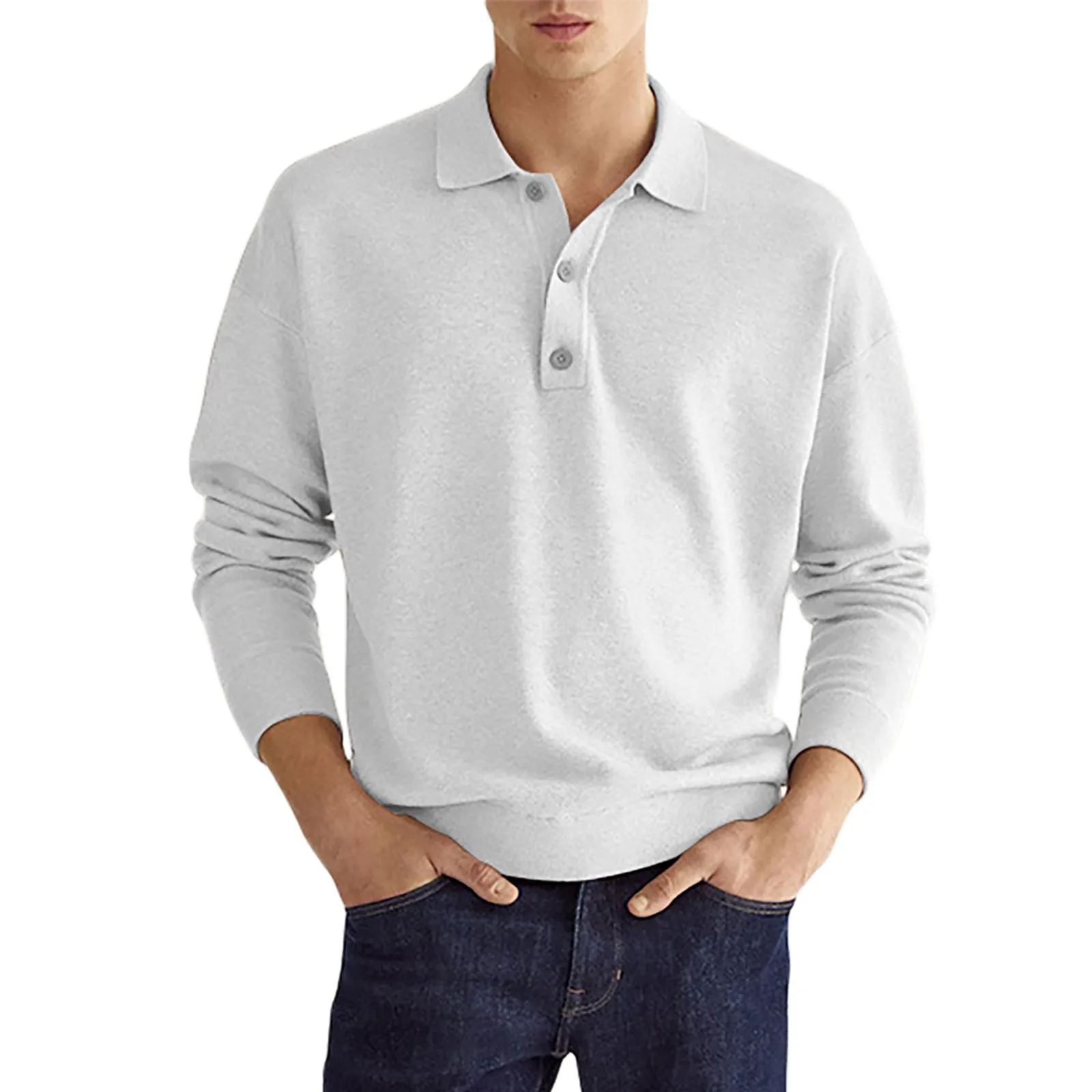 CASUAL LONG SLEEVE POLO SHIRT