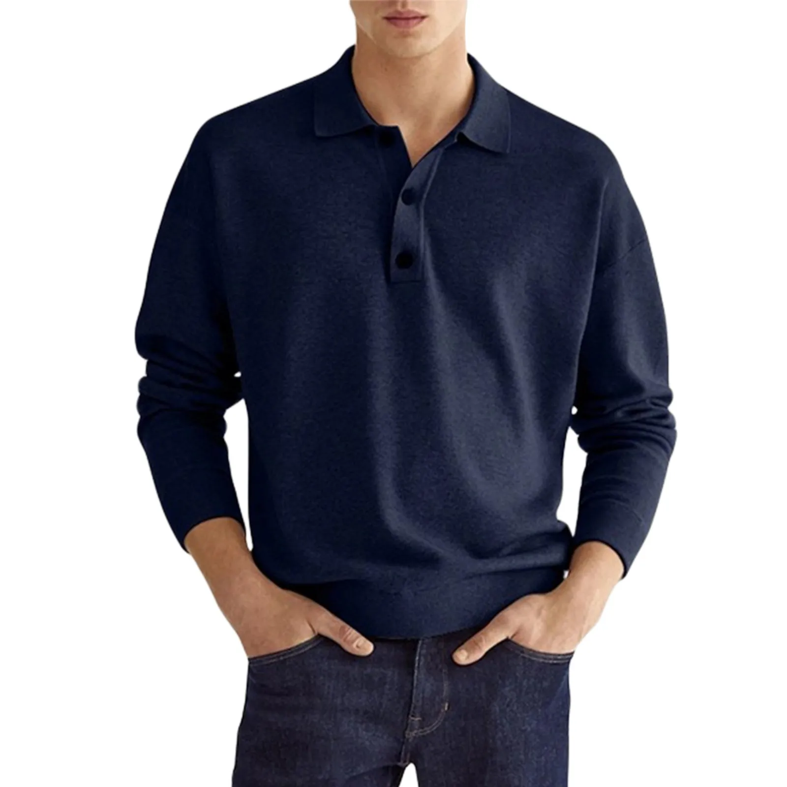 CASUAL LONG SLEEVE POLO SHIRT