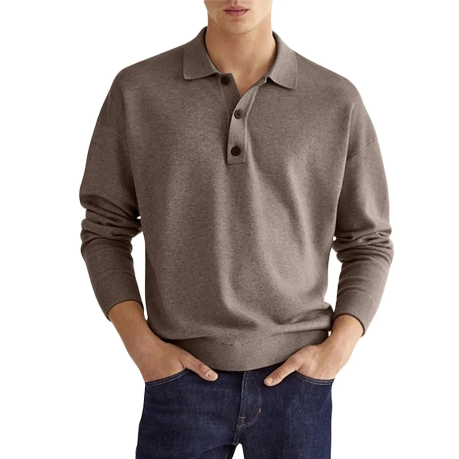 CASUAL LONG SLEEVE POLO SHIRT