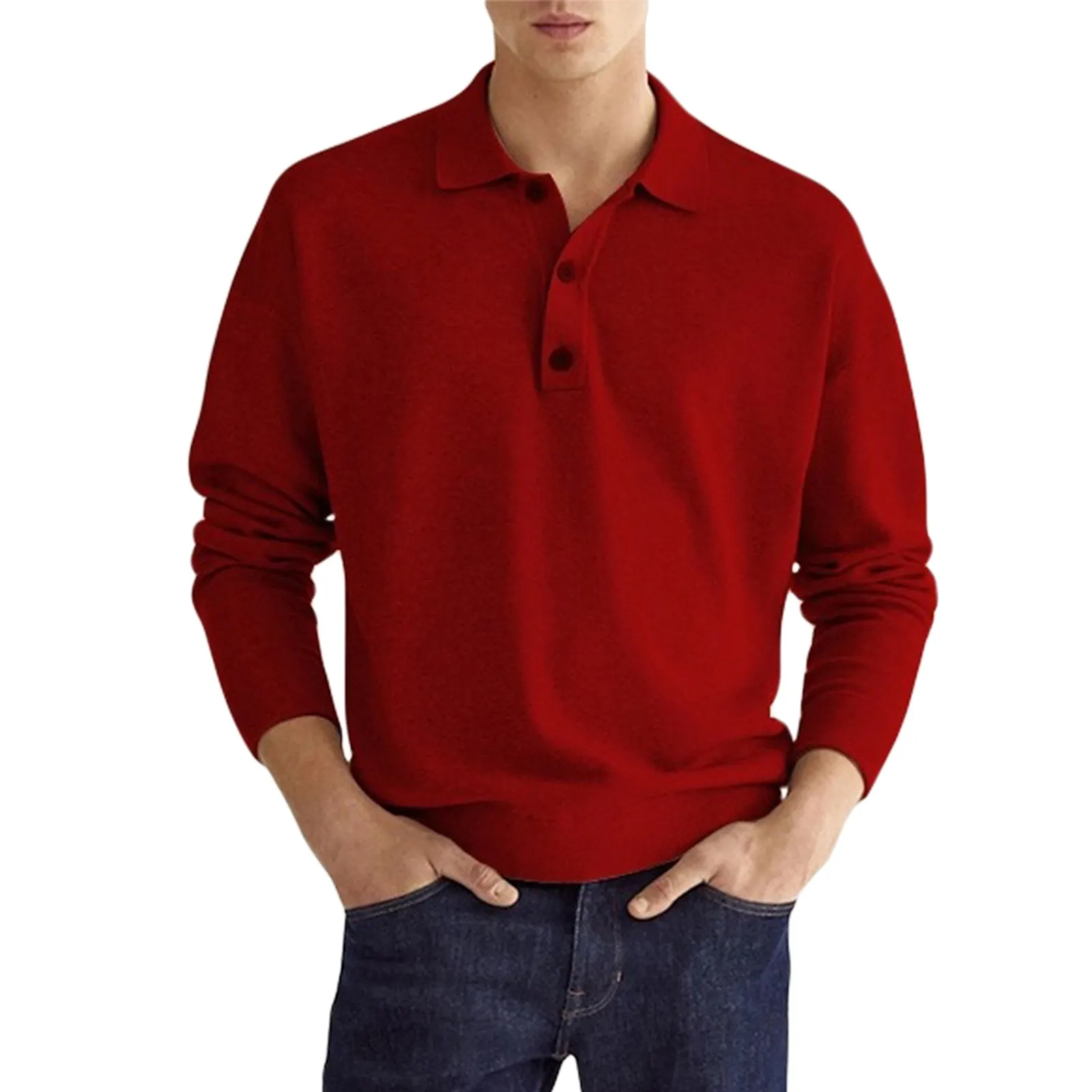 CASUAL LONG SLEEVE POLO SHIRT