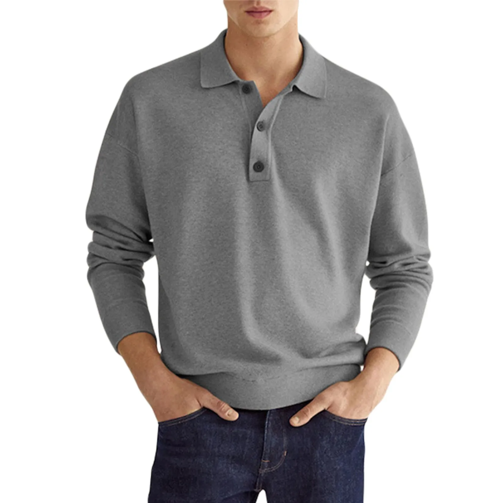 CASUAL LONG SLEEVE POLO SHIRT