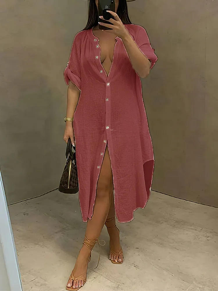 Casual Side Split Dress