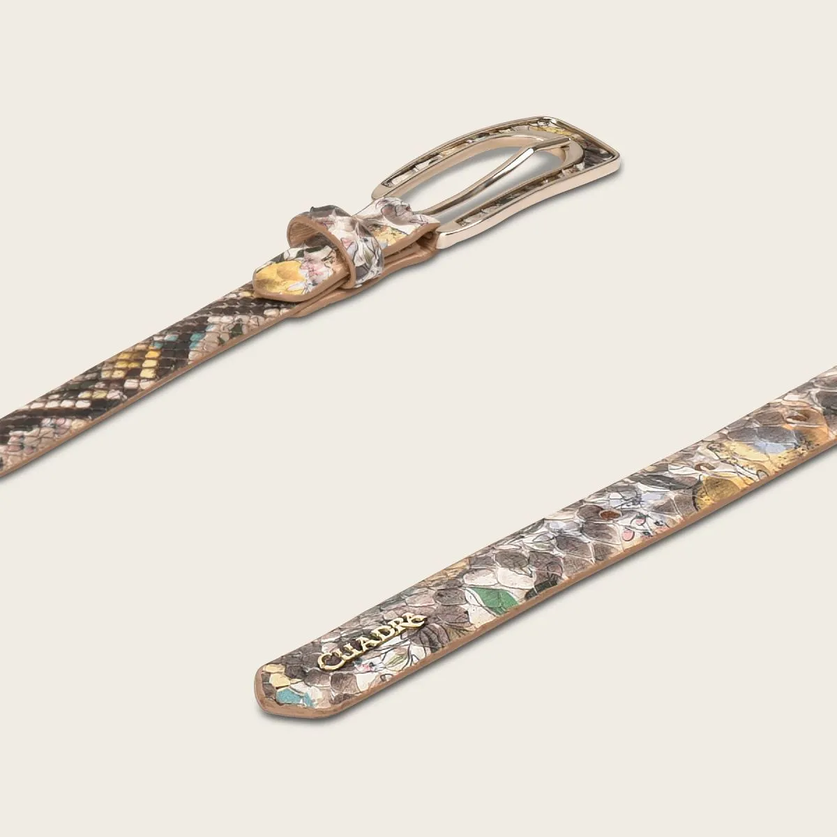 CDA21PI - Cuadra grey casual python belt for woman