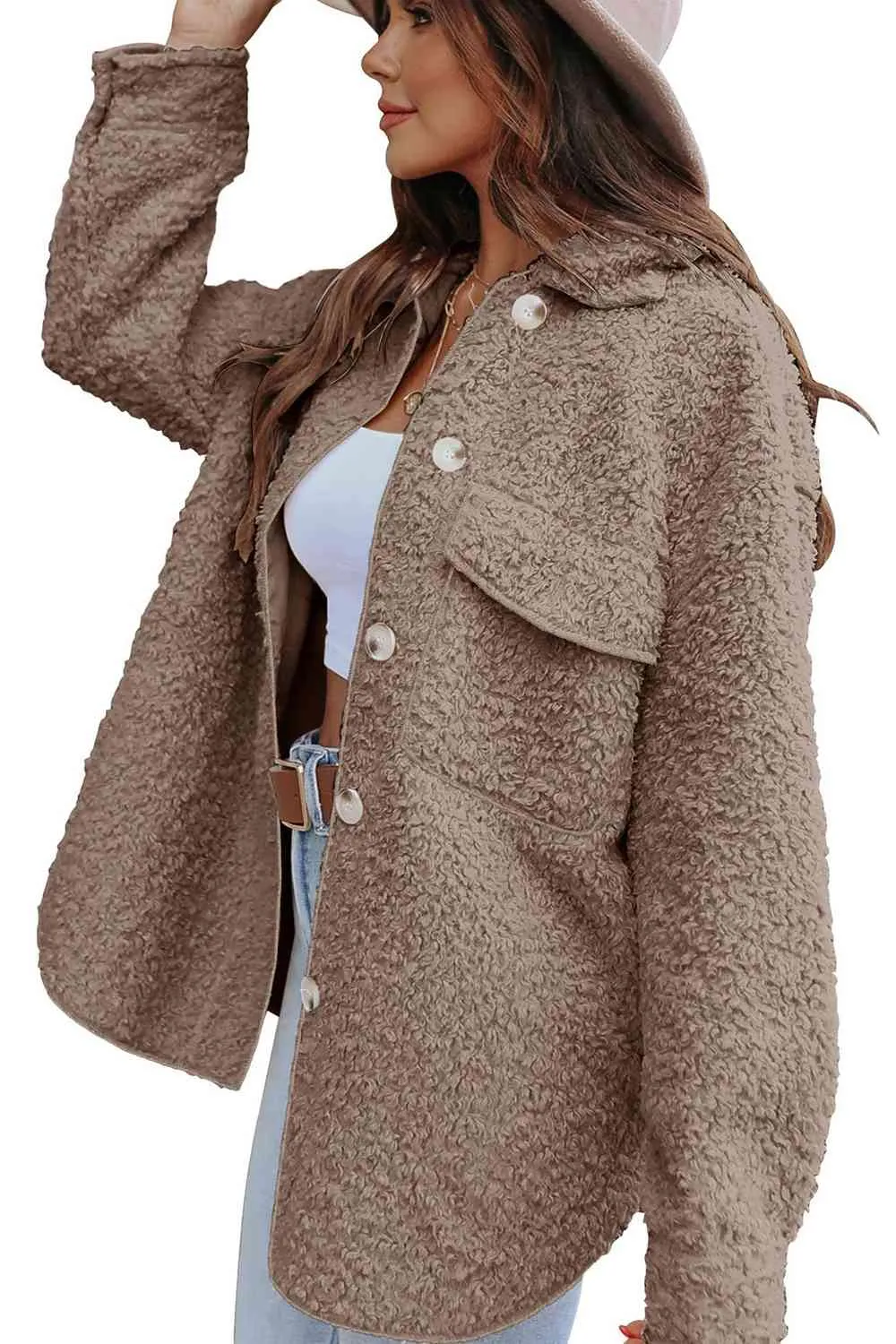 Chic Cozy Collared Neck Button Up Coat ( S - 2X )