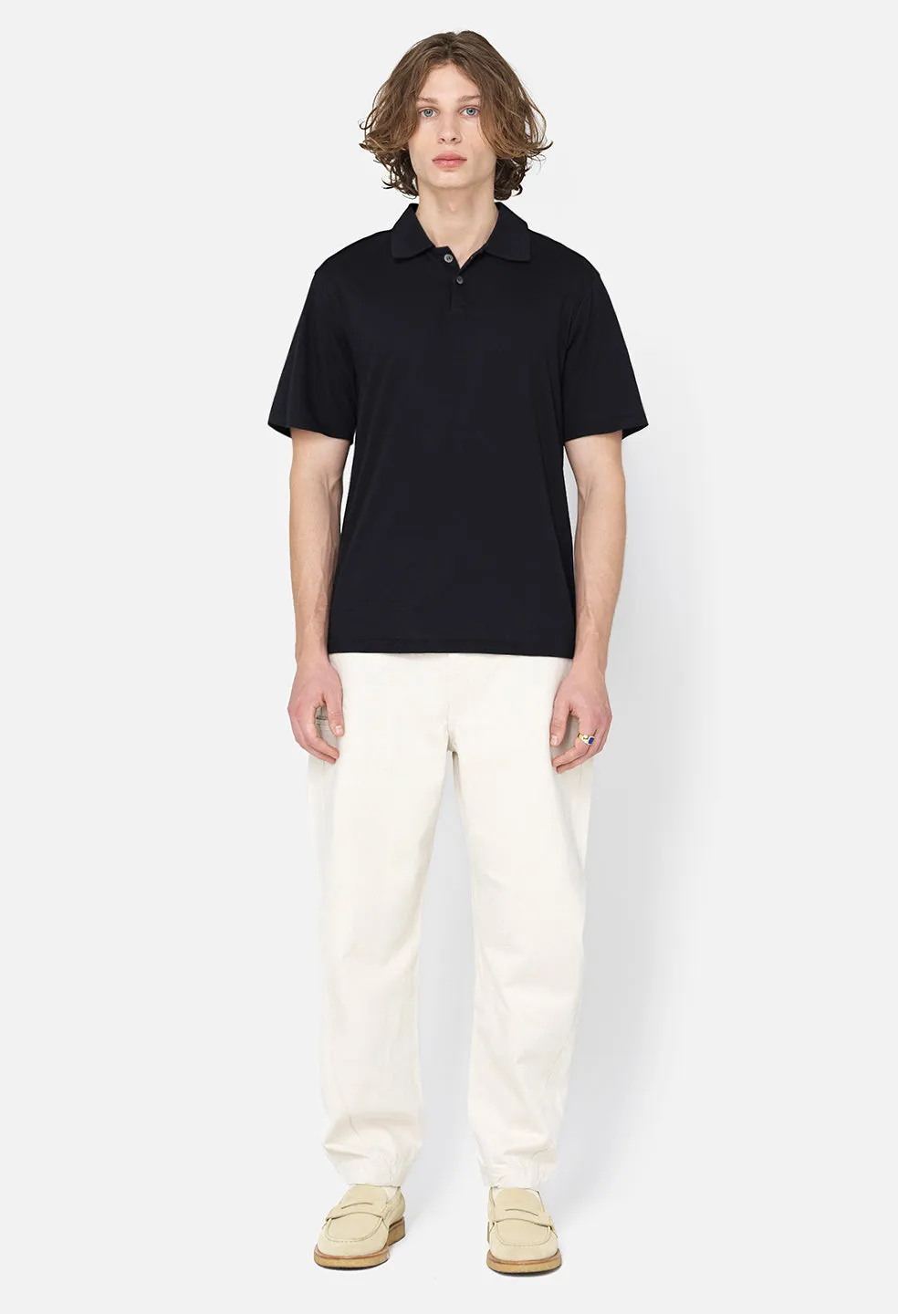 Cotton Cashmere Polo / Black