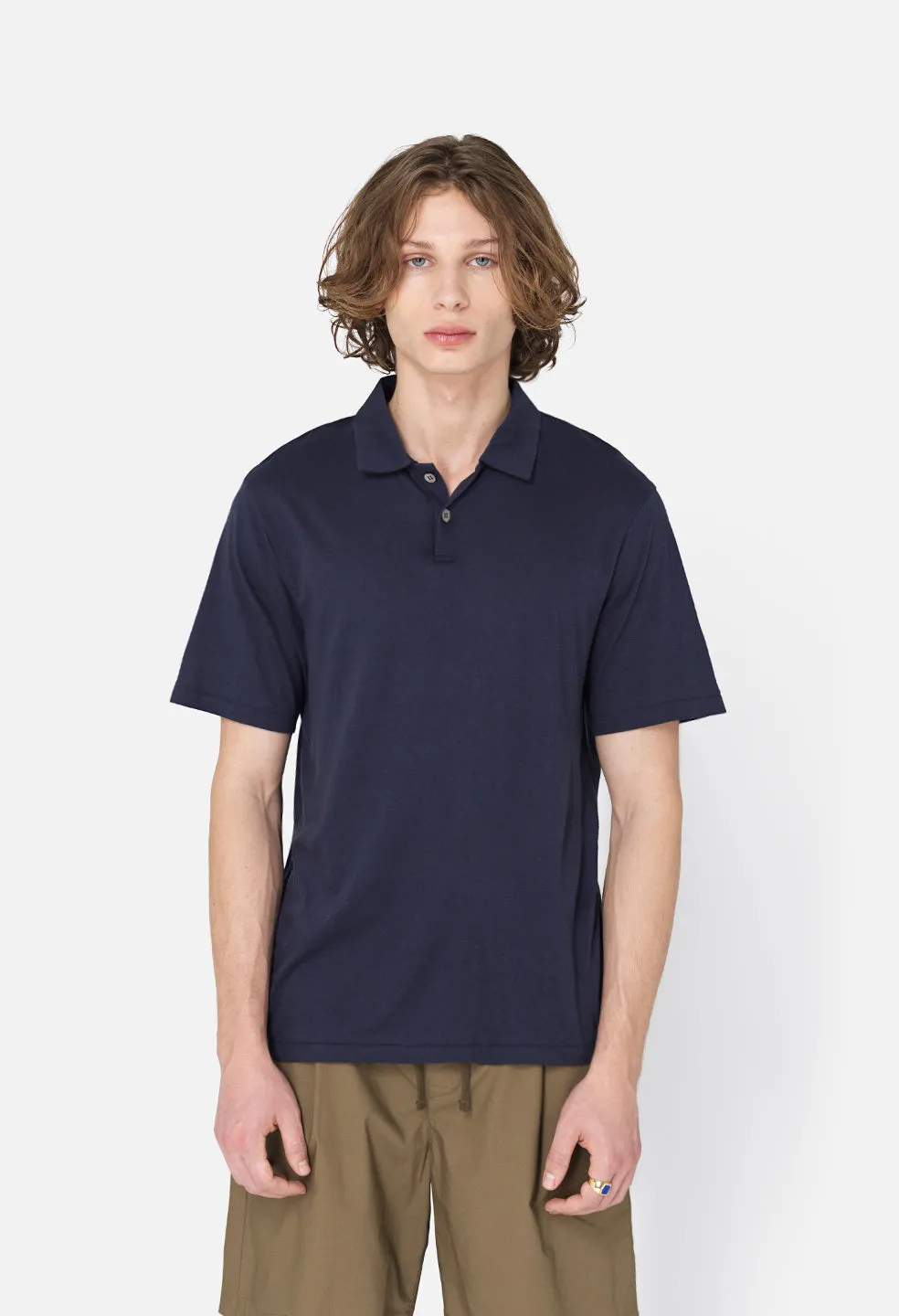 Cotton Cashmere Polo / Navy