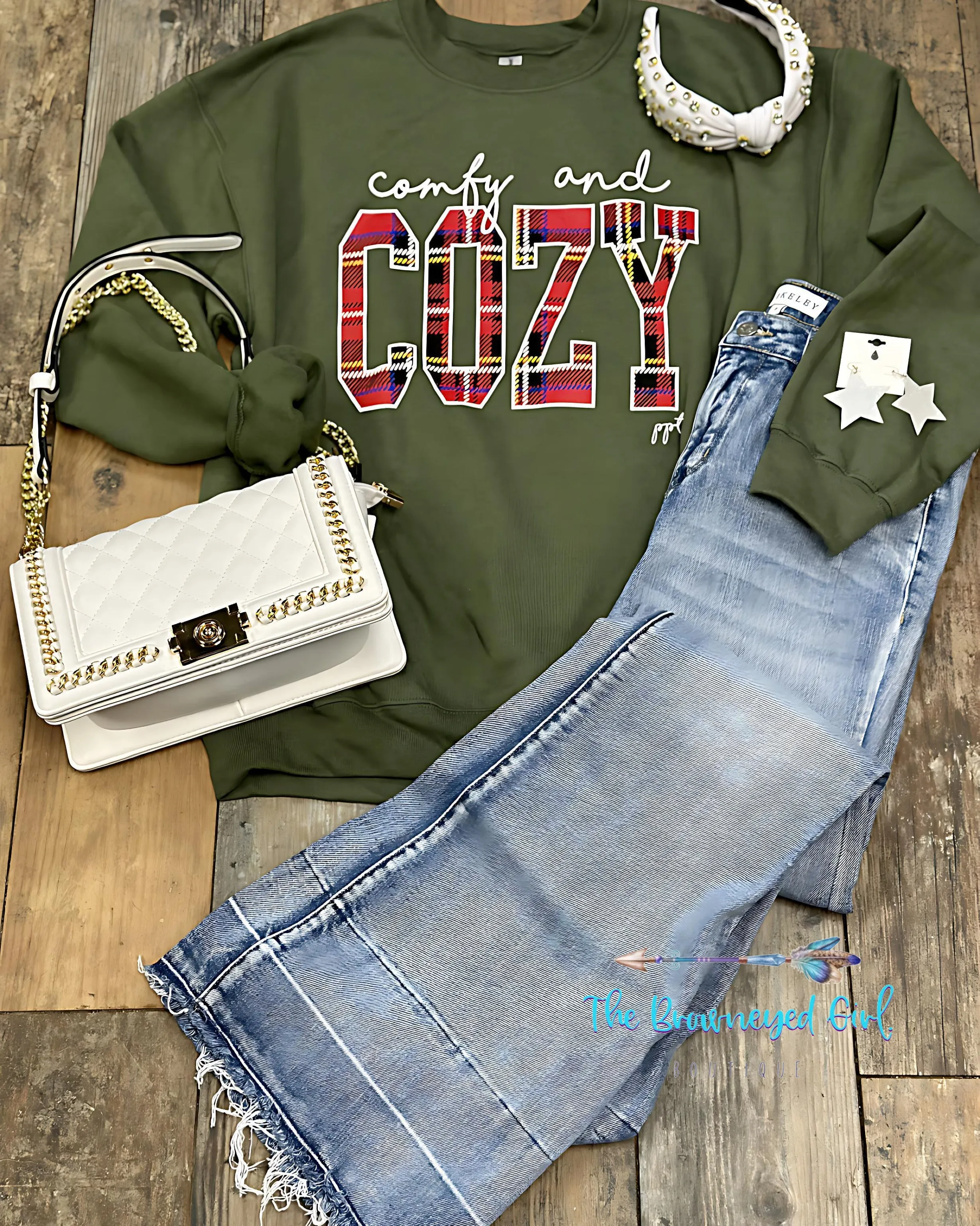 Cozy And  Comfy Green Sweatshirt