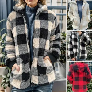 Cozy Plaid Full Zip Hoodie