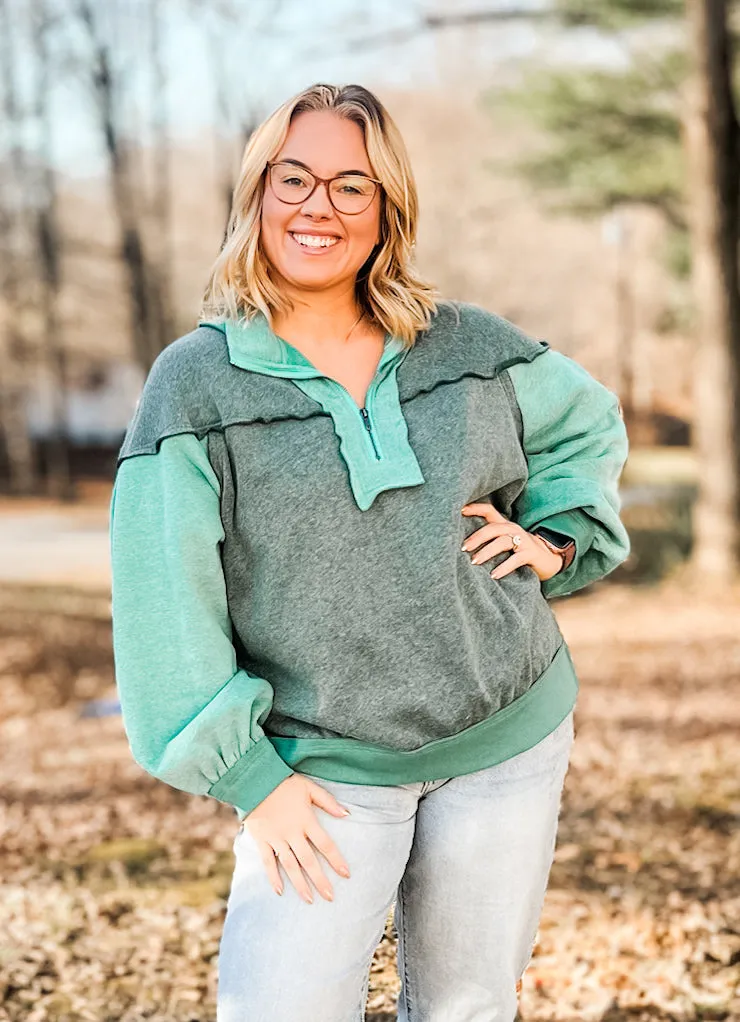 Cozy Up Vintage Wash Half Zip Pullover