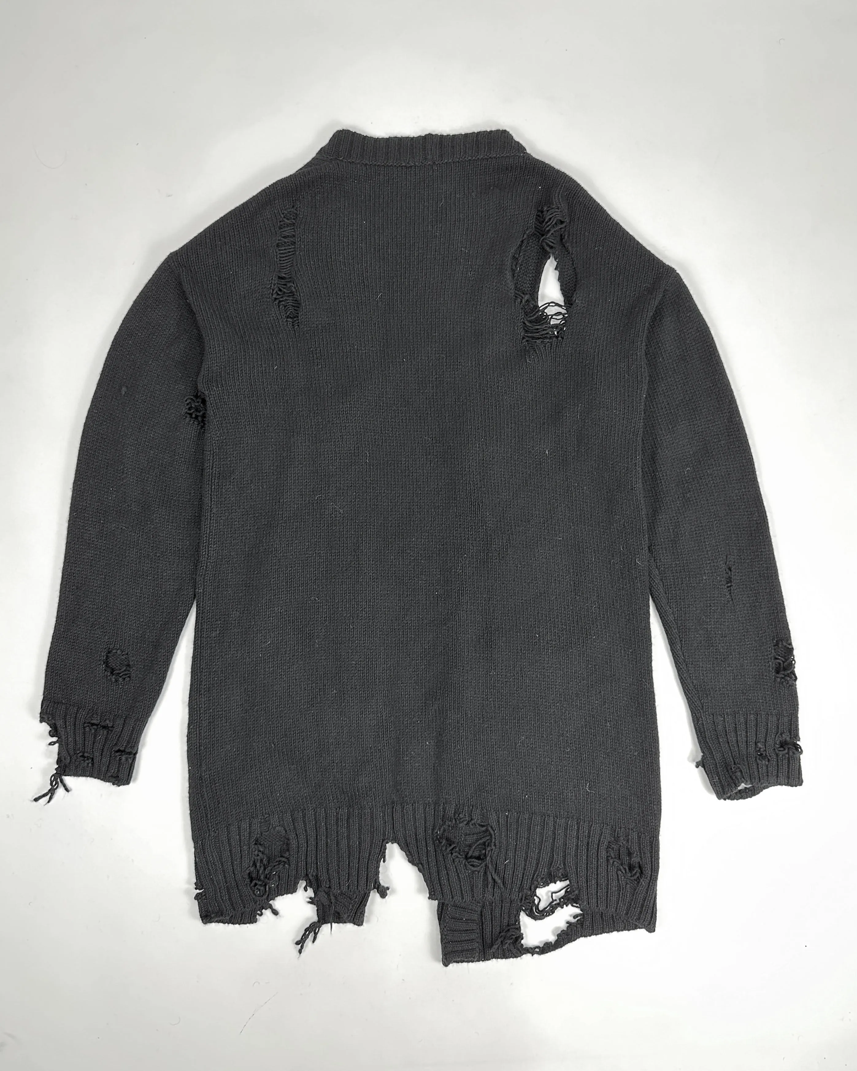 Diesel Black Distressed Oversized Cardigan 2000's