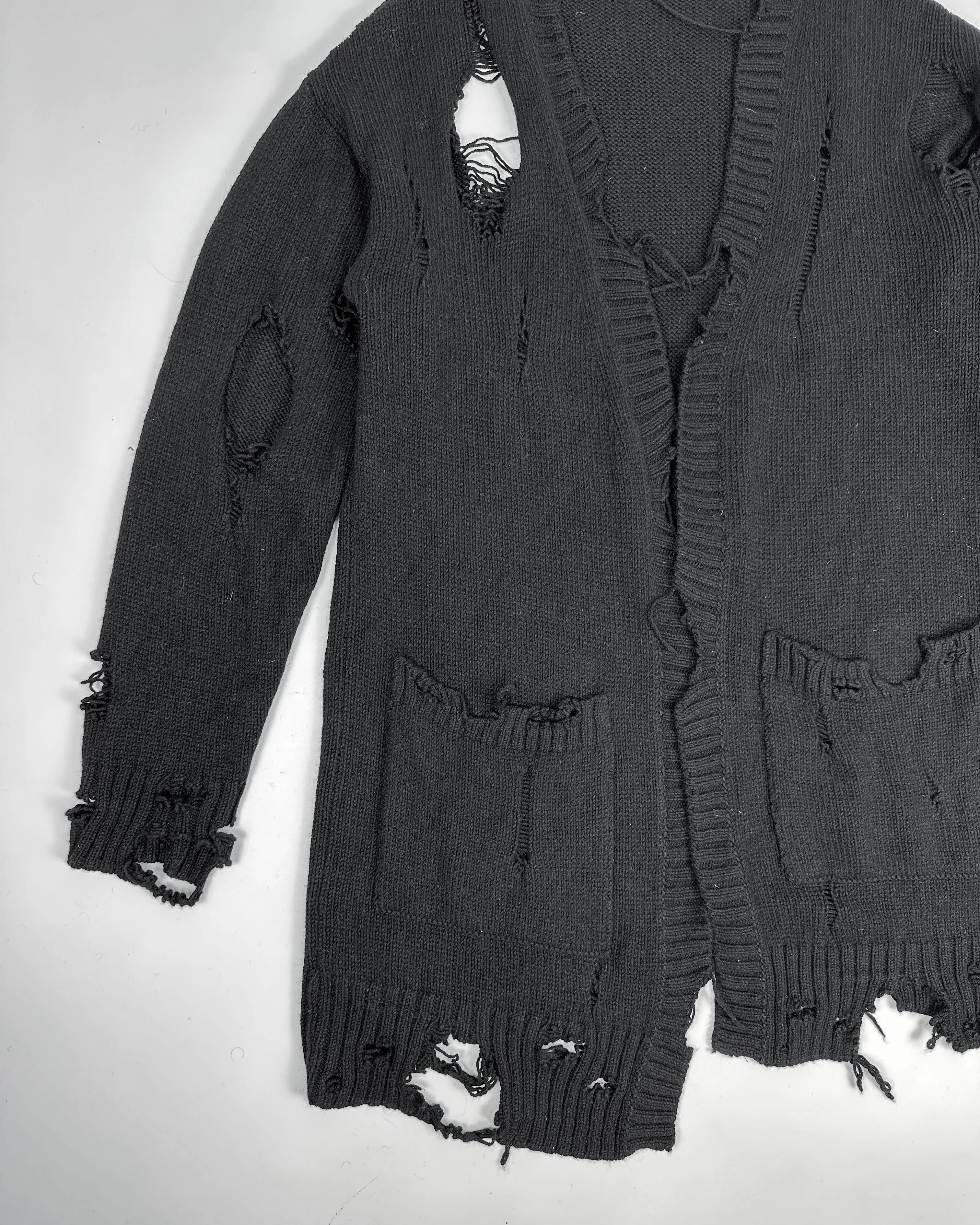 Diesel Black Distressed Oversized Cardigan 2000's