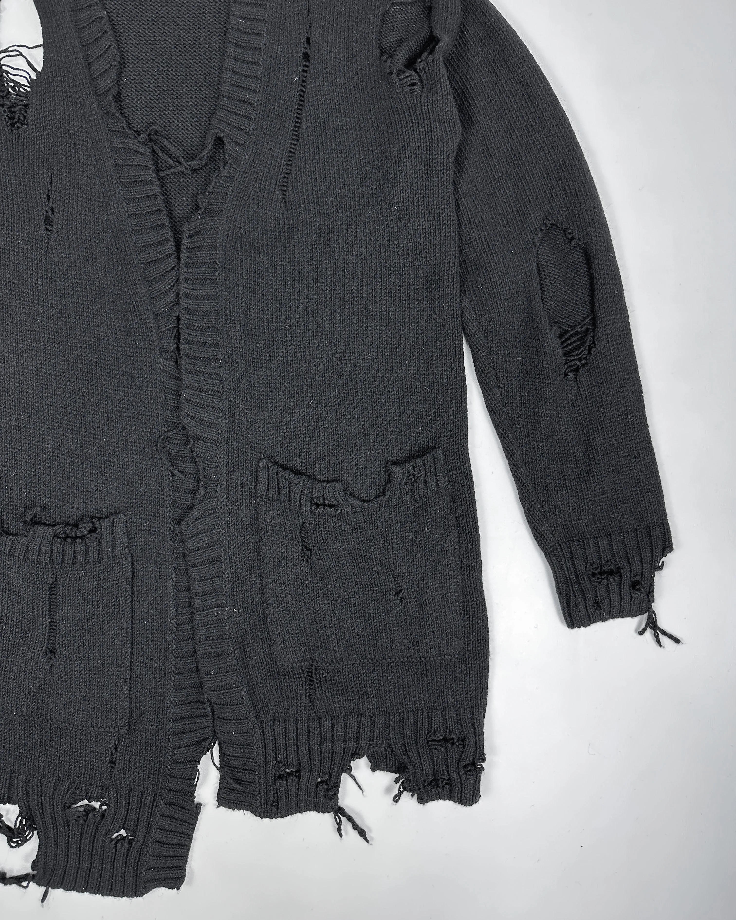 Diesel Black Distressed Oversized Cardigan 2000's