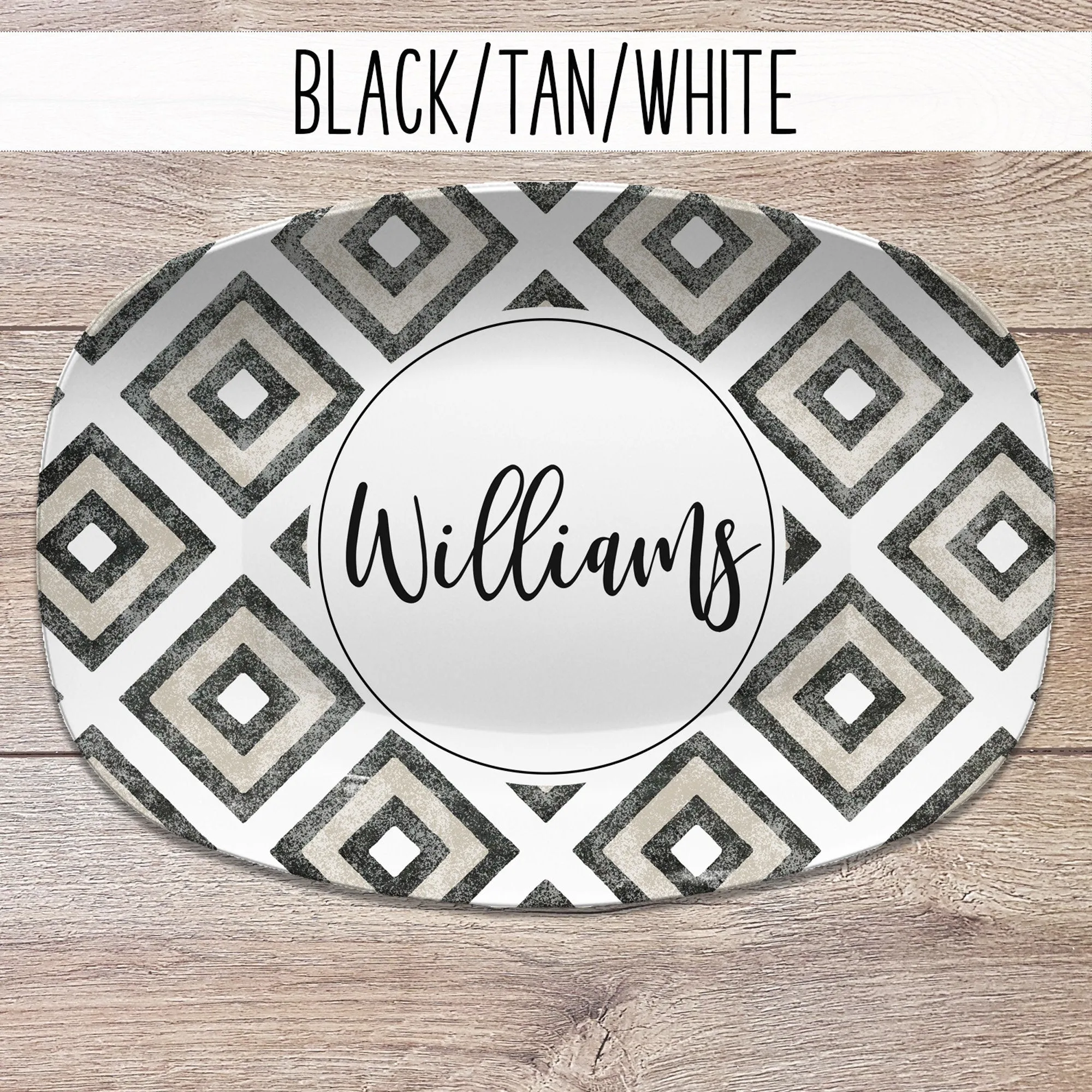 Distressed Diamond Personalized Platters