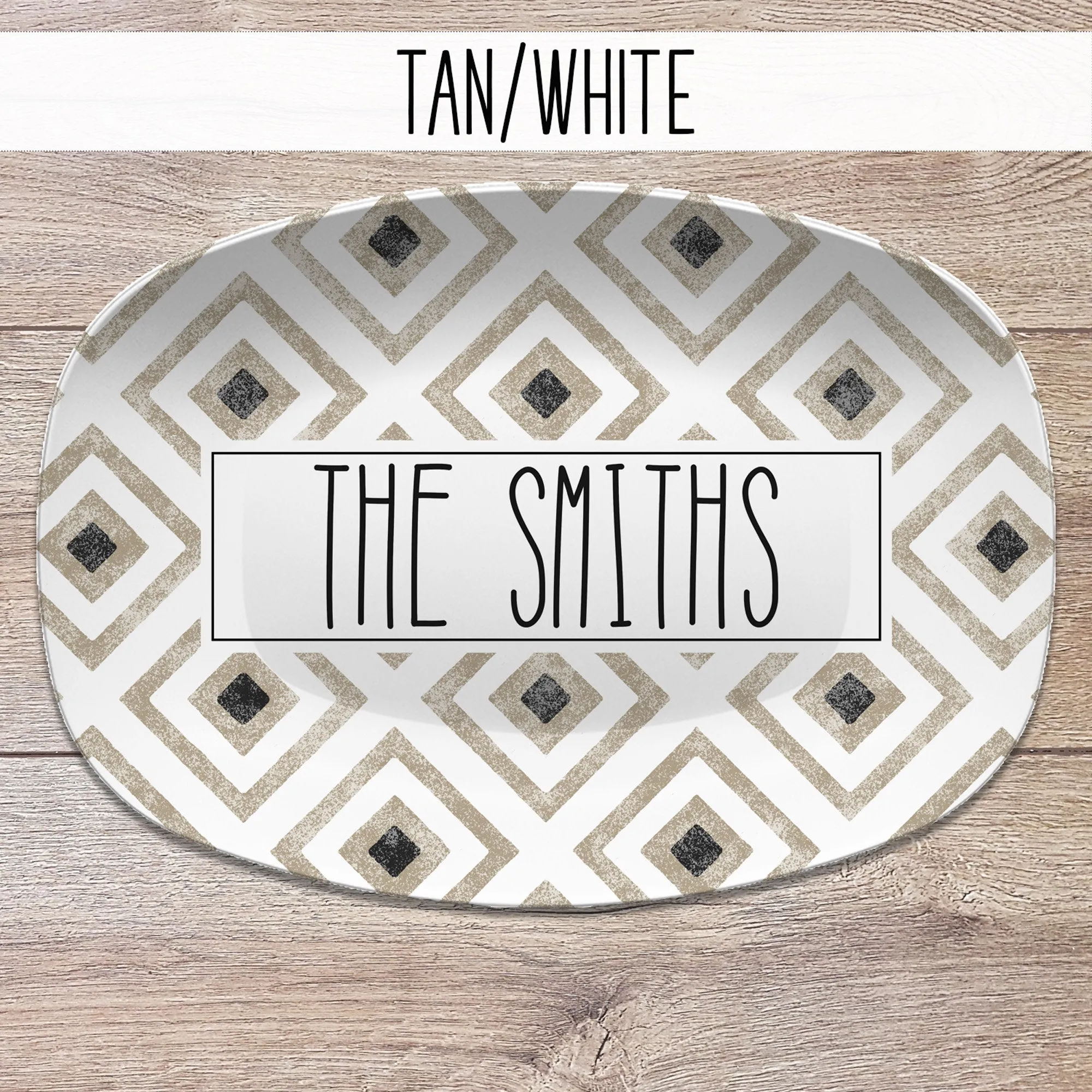 Distressed Diamond Personalized Platters