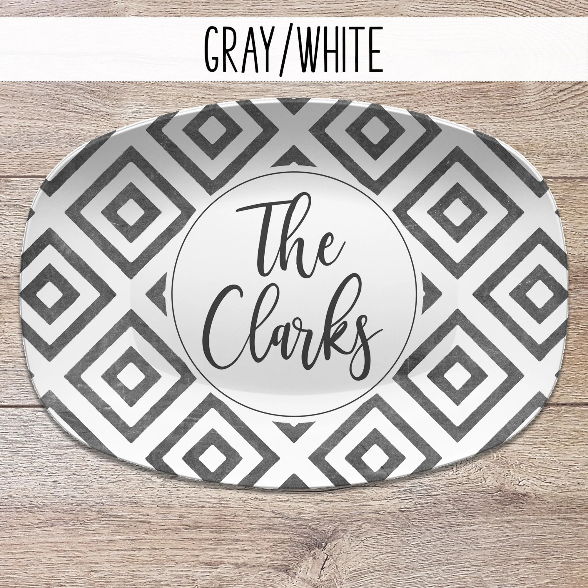 Distressed Diamond Personalized Platters