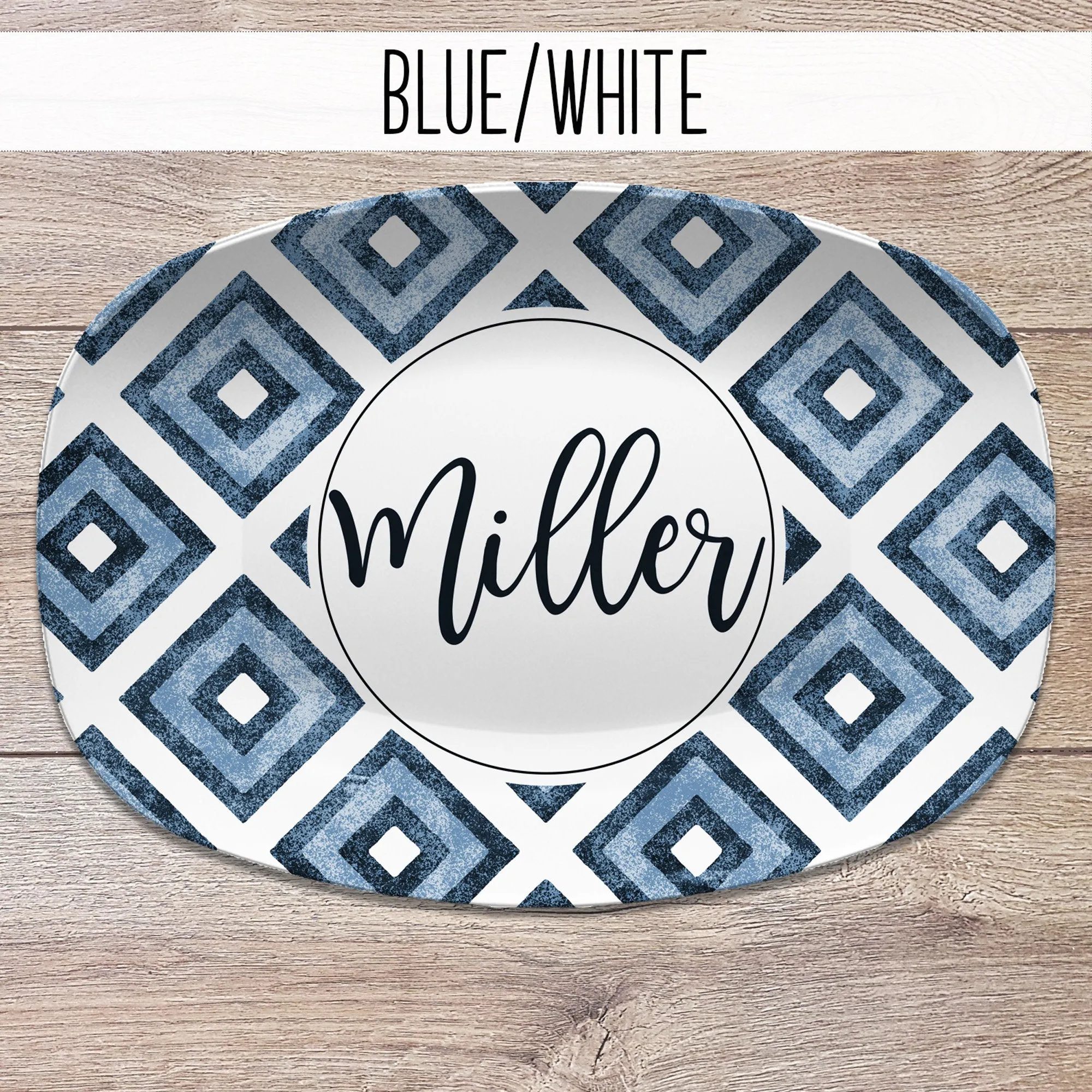 Distressed Diamond Personalized Platters