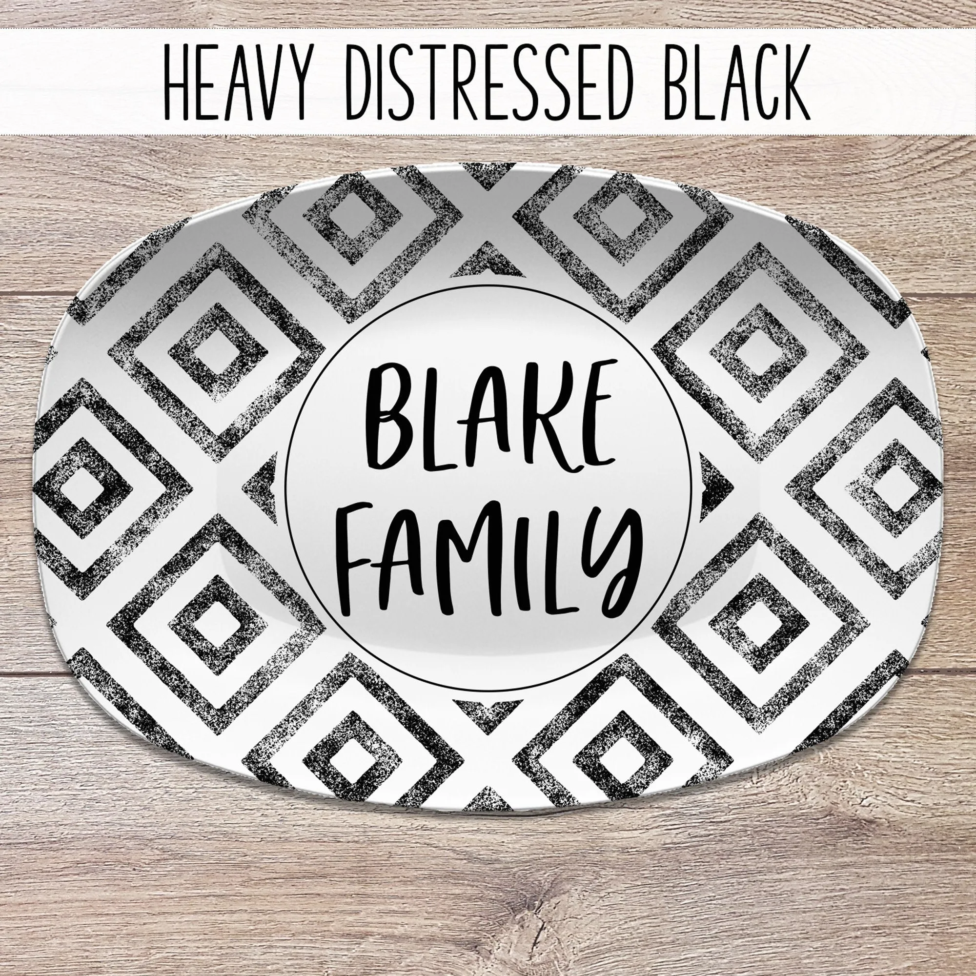 Distressed Diamond Personalized Platters