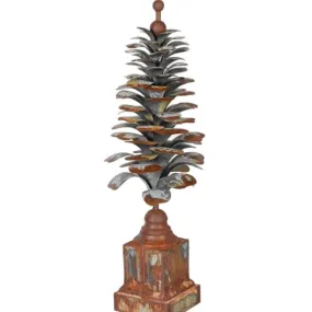 Distressed Iron Pinecone Tree