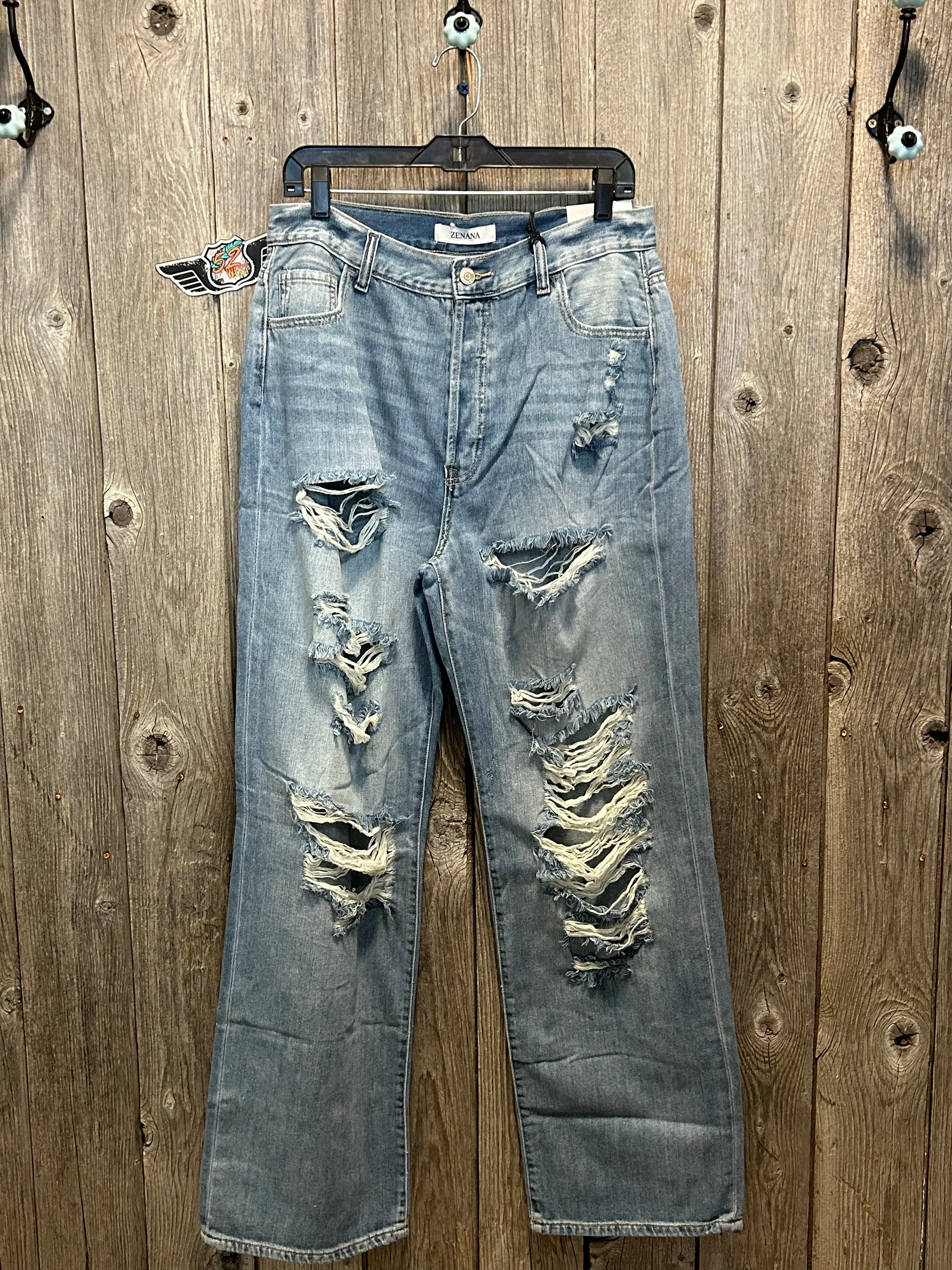 Distressed Medium Wash Straight Leg