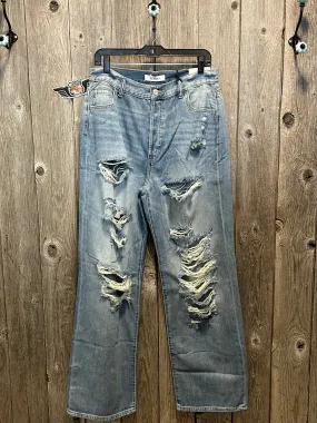 Distressed Medium Wash Straight Leg