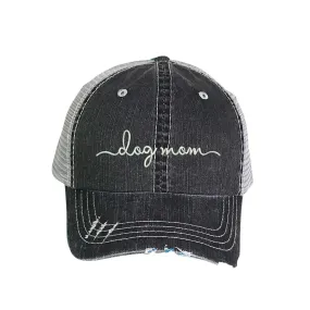 Dog Mom Washed Distressed Trucker Hat