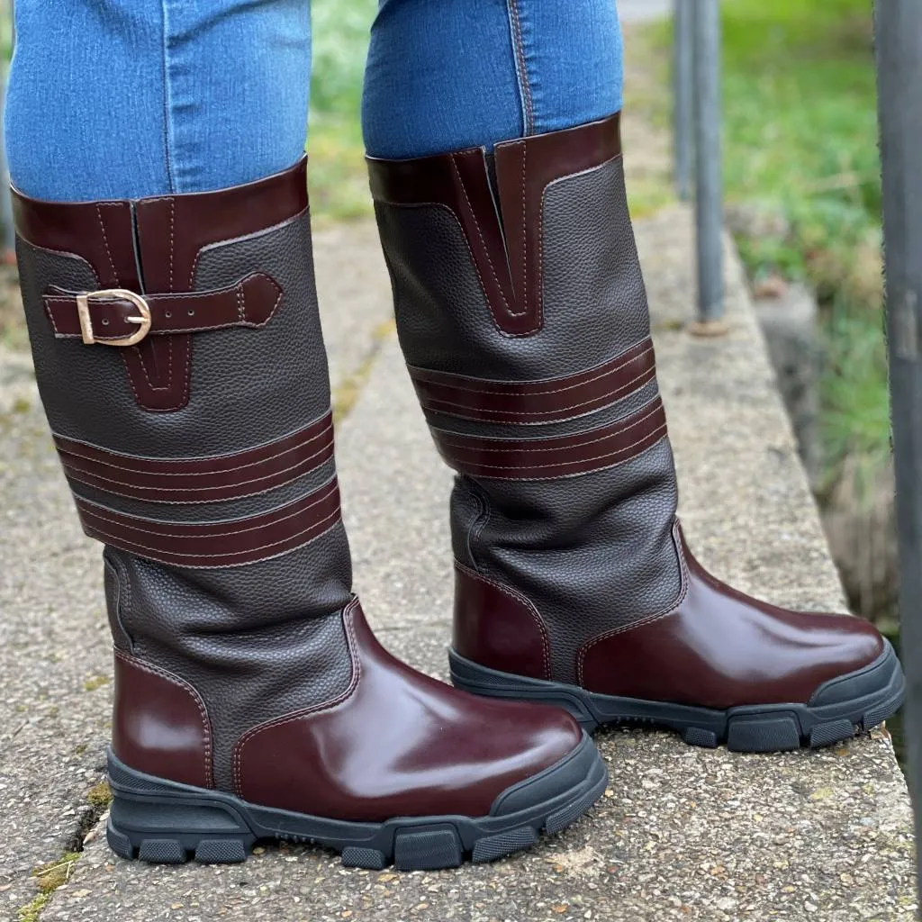 Extra Wide Calf Brown Country Boots - Wide in Foot and Ankle - Fit 40-50cm Calf