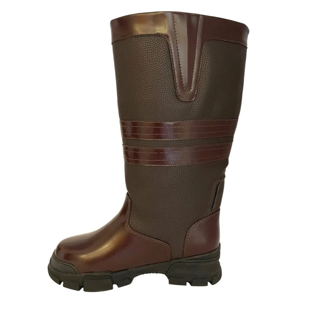 Extra Wide Calf Brown Country Boots - Wide in Foot and Ankle - Fit 40-50cm Calf