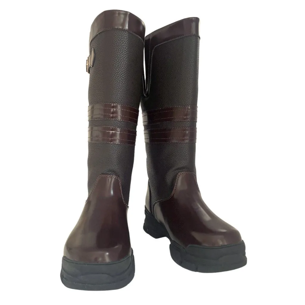 Extra Wide Calf Brown Country Boots - Wide in Foot and Ankle - Fit 40-50cm Calf