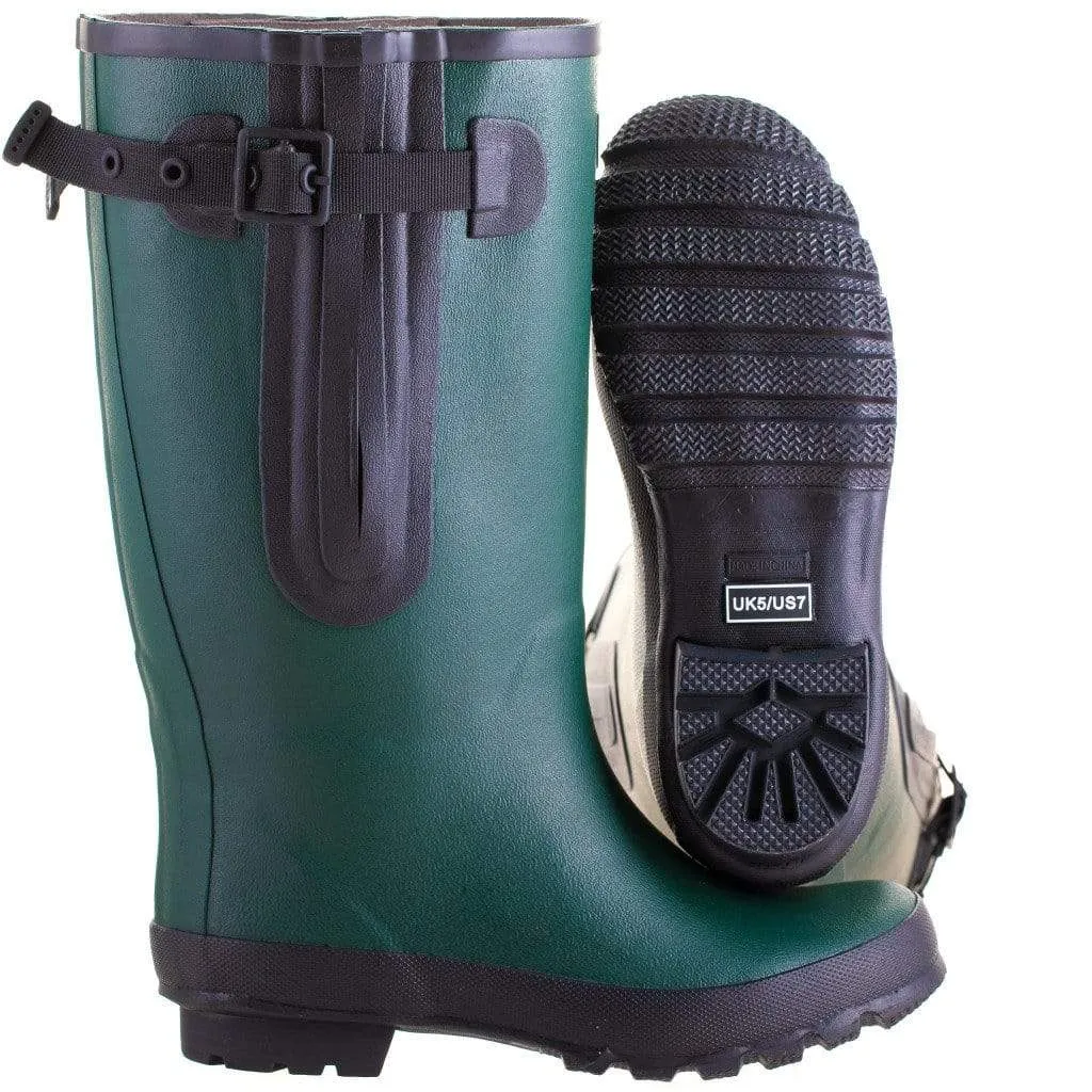 Extra Wide Calf Green Wellies - Wide in Foot and Ankle - Fit 40-57cm Calf