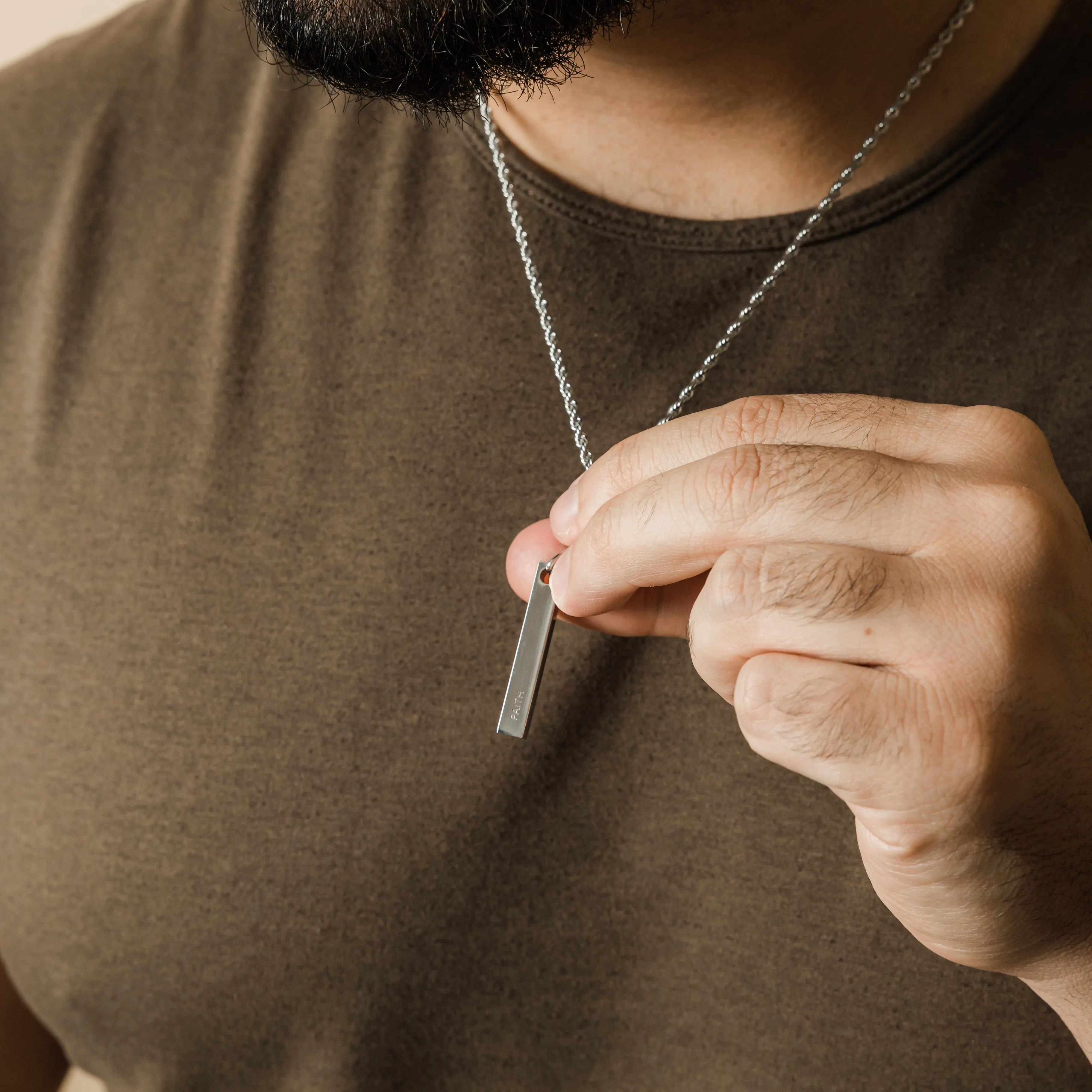 Faith Bar Necklace | Men