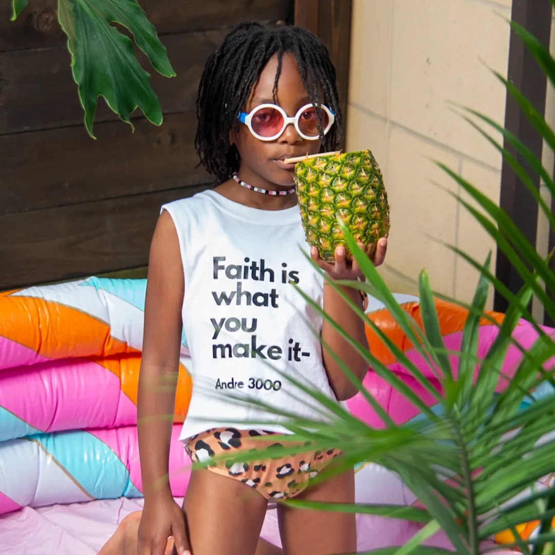 Faith Is - Distressed  White Tank Top