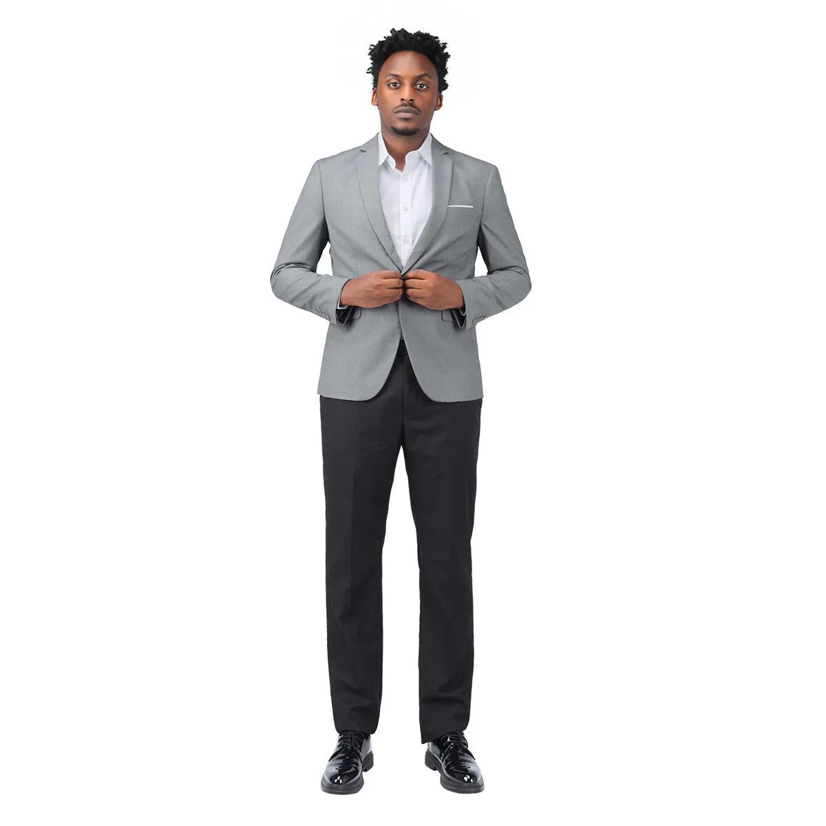 Grey Casual Blazer Slim Fit Business Blazer