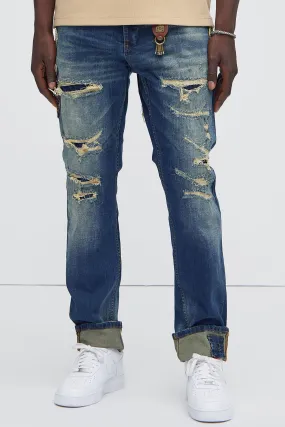 Hating On Me Distressed Skinny Jeans - Vintage Blue Wash