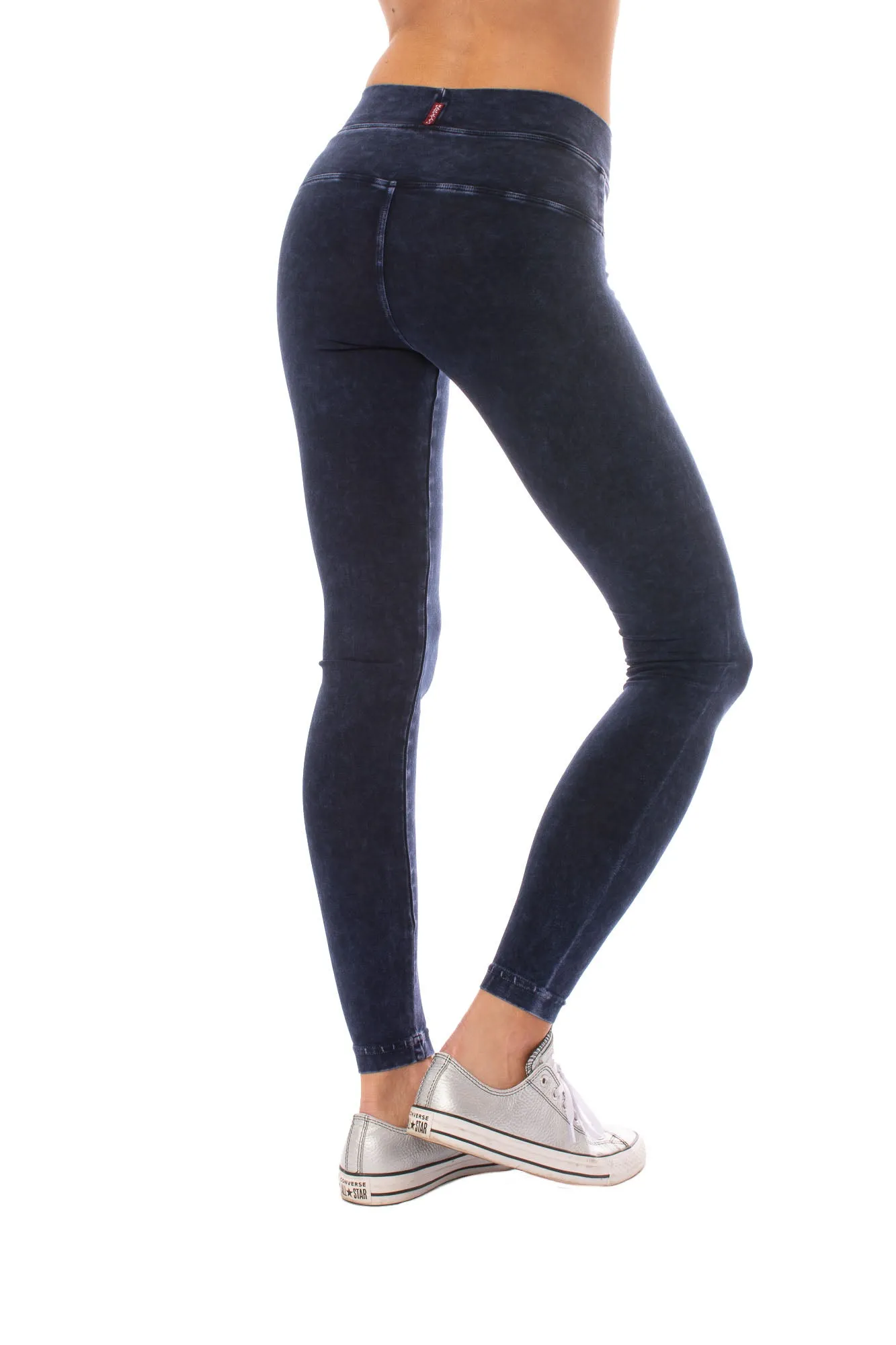 High Rise Ankle Legging (Style W-566, Dark Blue Mineral Wash MW8) by Hard Tail Forever