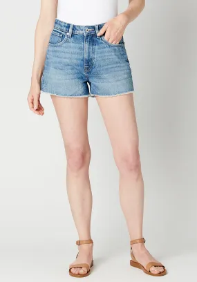 High Rise Relaxed Goldie Distressed Blue Shorts - BL15801