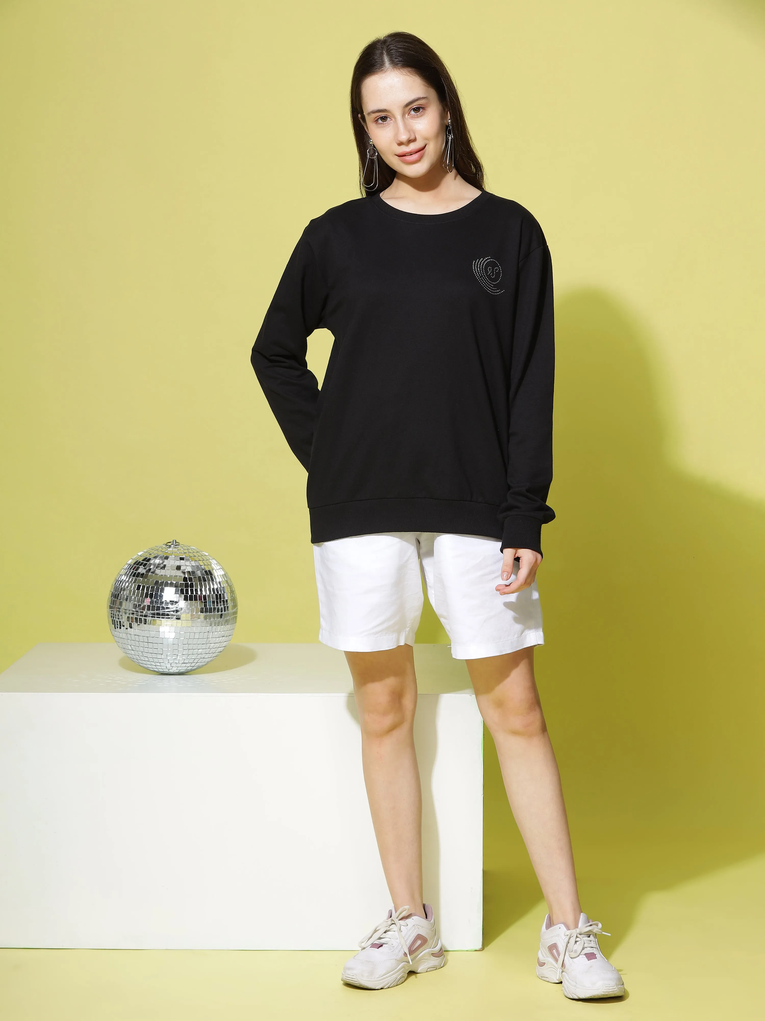 Hosiery Cotton Sweatshirt Black